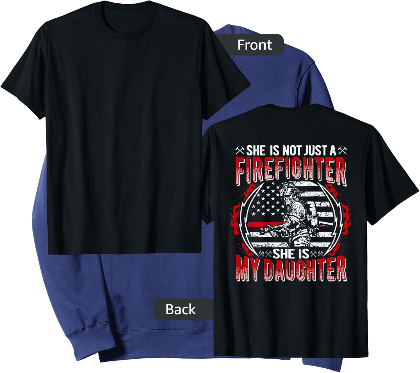 My Daughter Is Firefighter Thin Red Line Proud Fire Dad Mom Sweatshirt - Sweatshirt | Navy