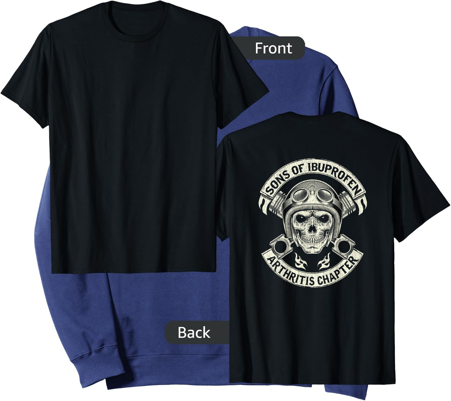 BACK PRINT Vintage Son of Ibuprofen Funny Biker Sweatshirt - Sweatshirt | Navy
