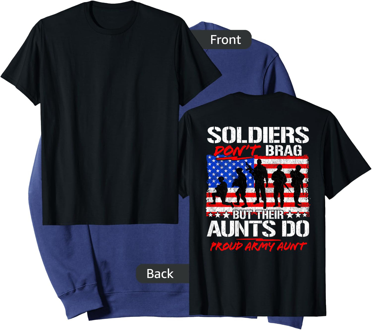 Soldiers Don't Brag Their Aunts Do - Proud Army Aunt Gift Sweatshirt - Sweatshirt | Navy
