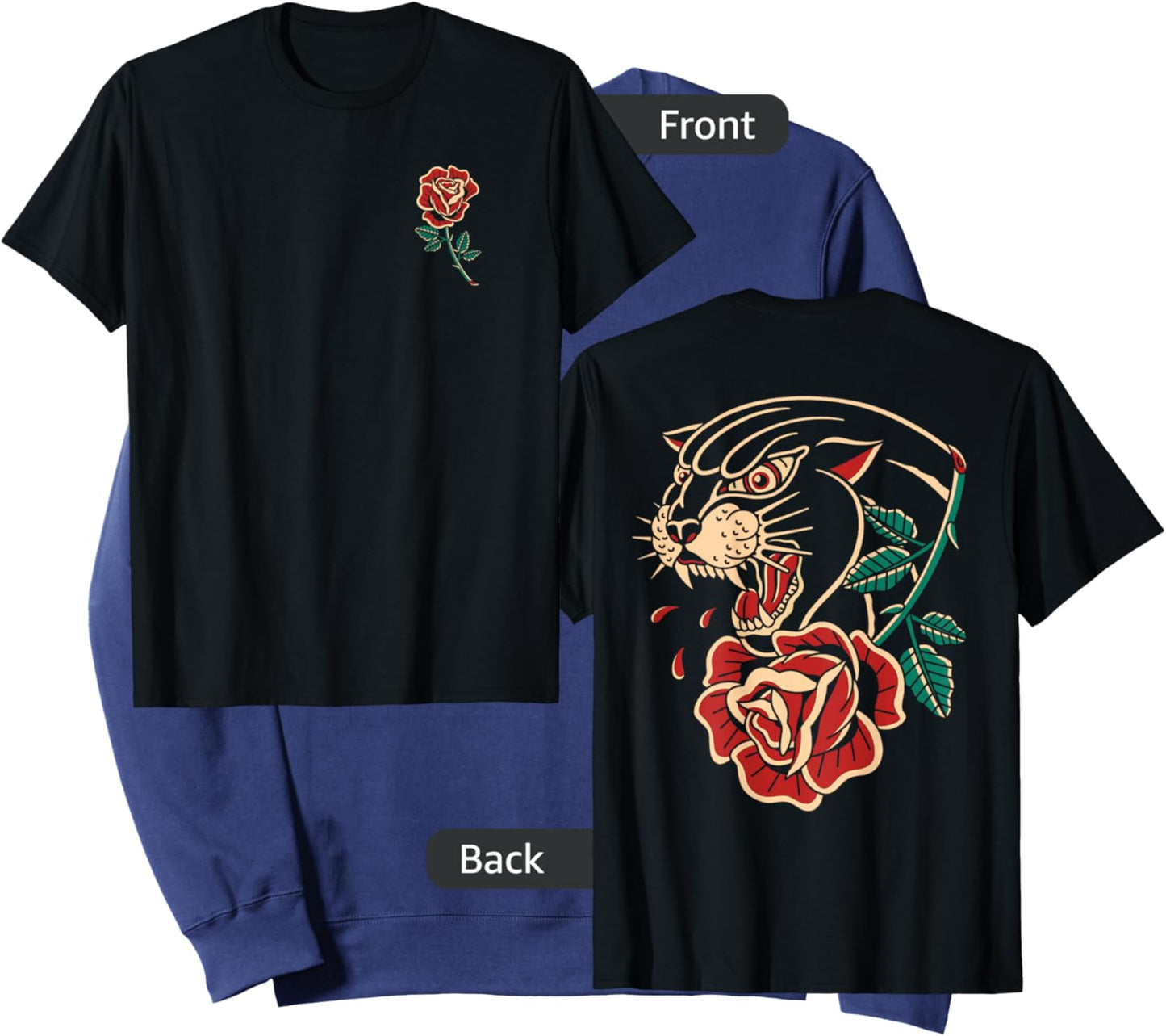 Panther Rose Traditional Tattoo Artist Tattoo Ink Old School Sweatshirt - Sweatshirt | Navy