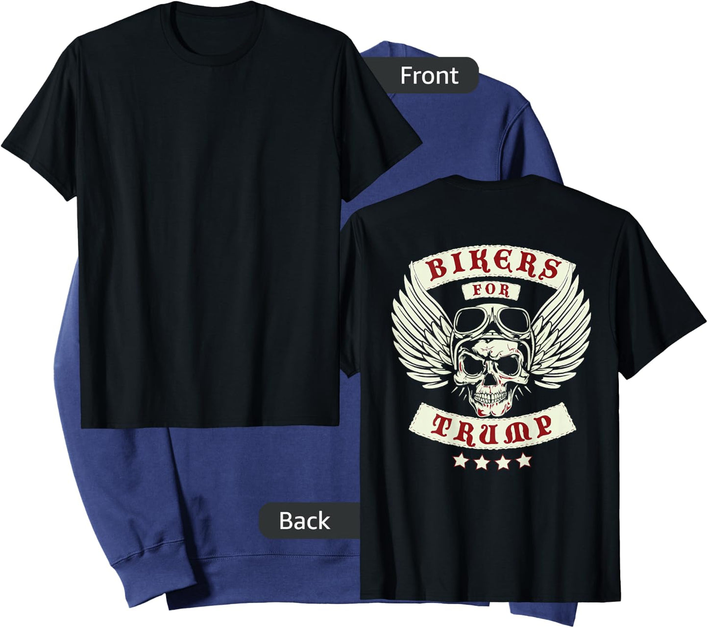Bikers For Trump | Motorcycle Trump (Design on Back) Sweatshirt - Sweatshirt | Navy