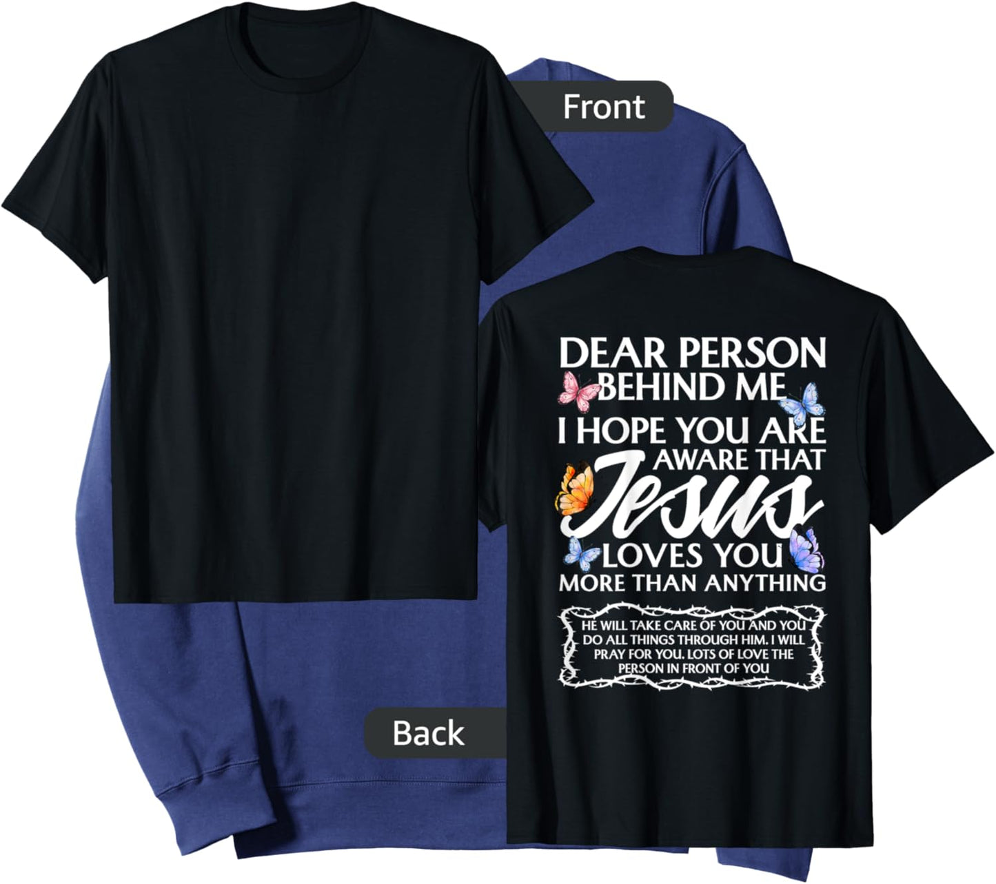 Dear Person Behind me Christian and Jesus Faith (Backprint) Sweatshirt - Sweatshirt | Navy