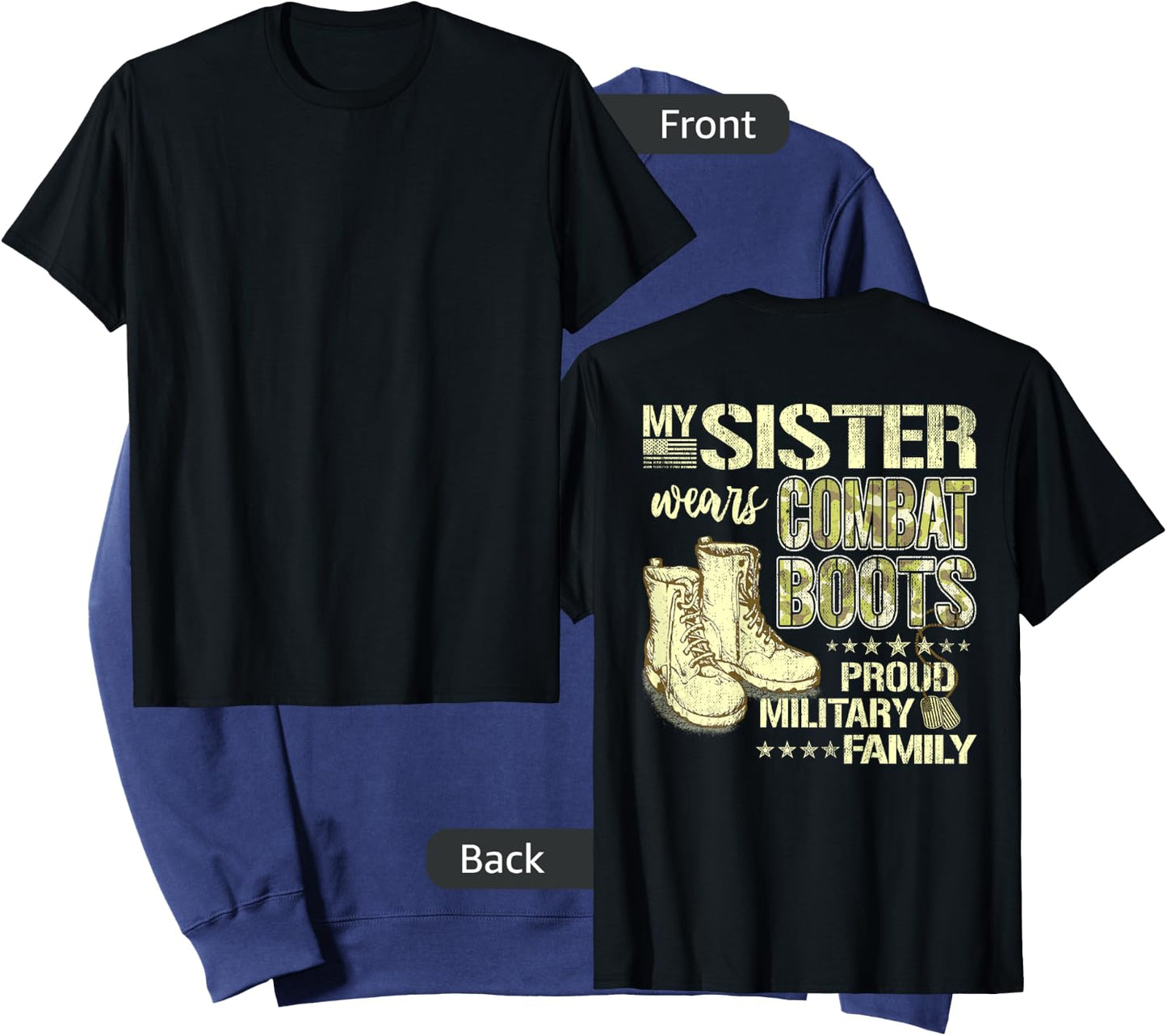 My Sister Wears Combat Boots - Proud Military Family Gift Sweatshirt - Sweatshirt | Navy