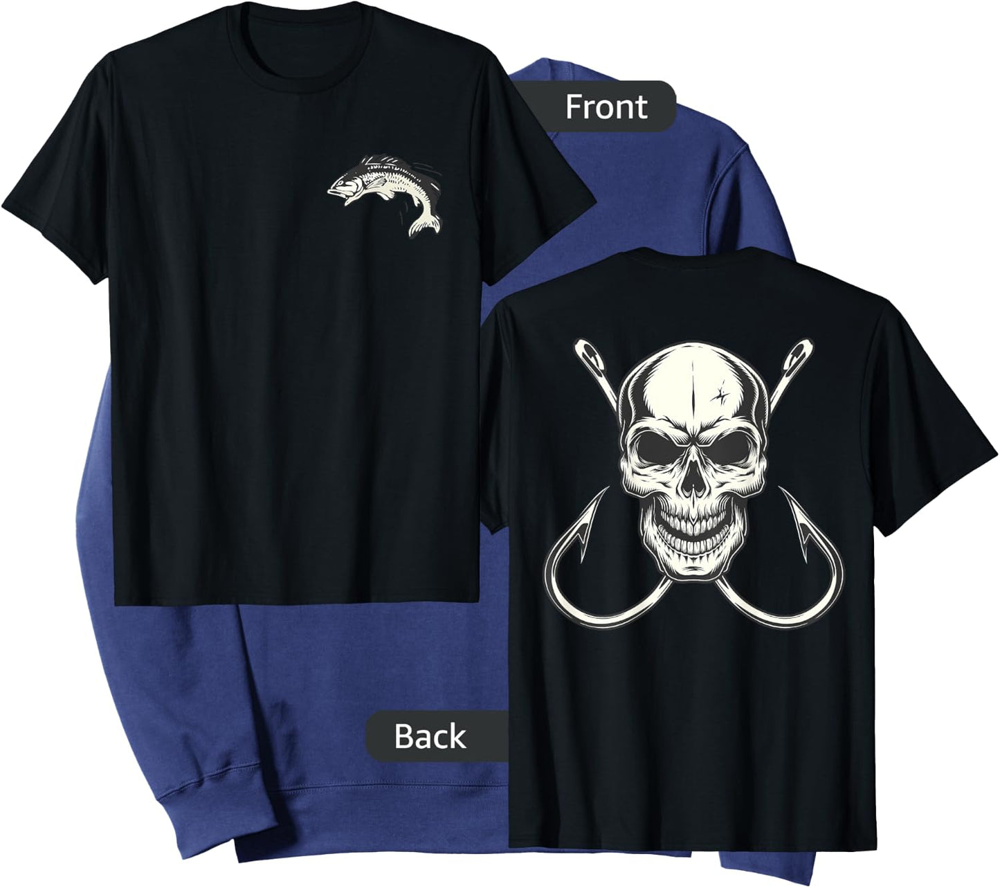 Skull With Fishing Hooks for Fisherman Skeleton Crew Sweatshirt - Sweatshirt | Navy