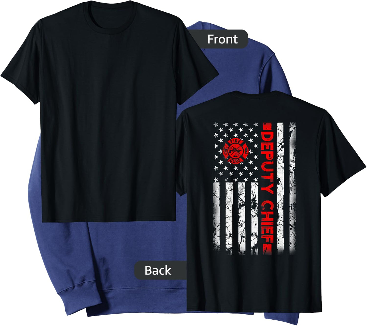 Firefighter USA flag gifts Patriotic Deputy Fire Chief Sweatshirt - Sweatshirt | Navy