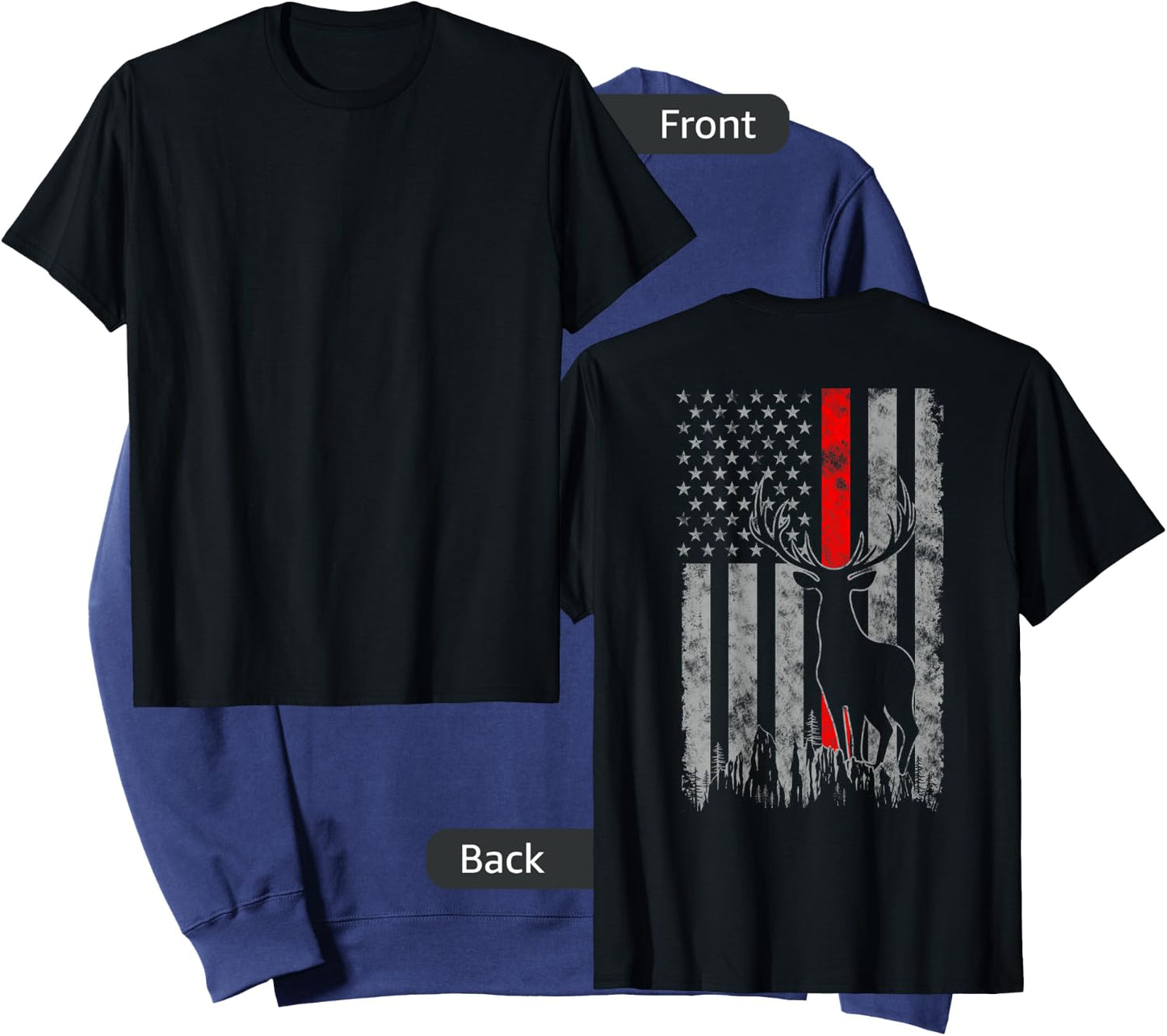 Thin red line whitetail deer hunting flag Sweatshirt - Sweatshirt | Navy