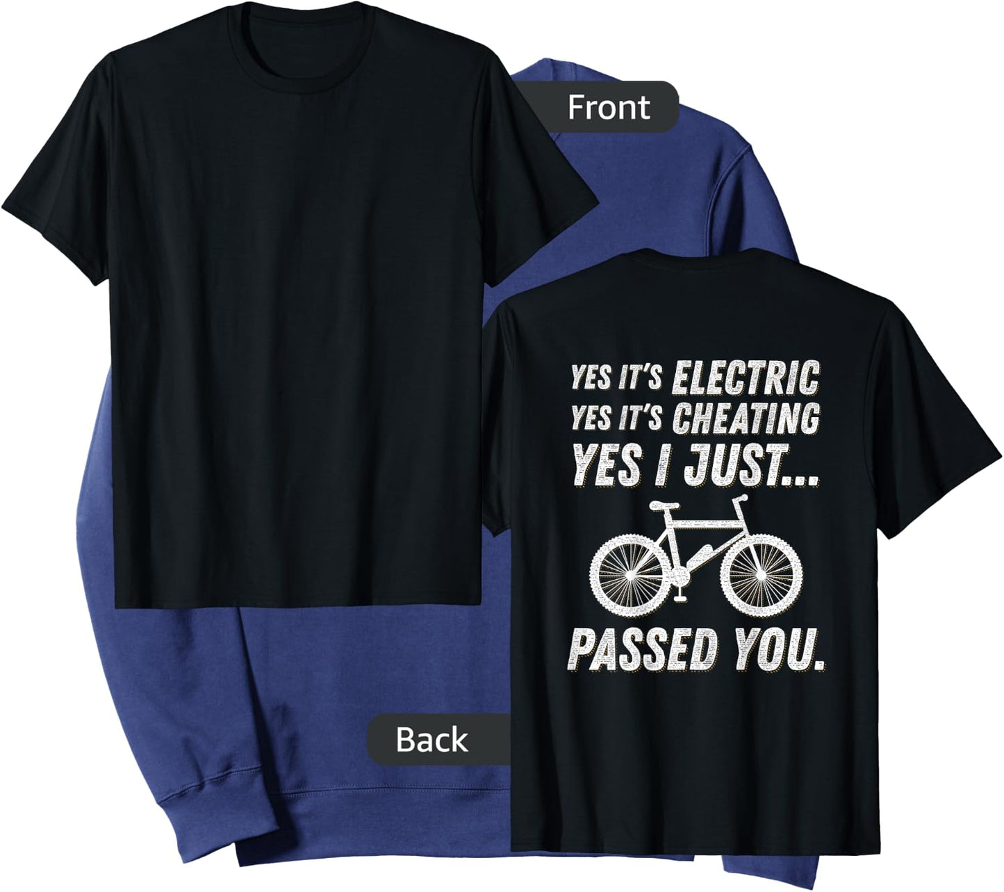 Yes it's electric! Funny E-Bike Meme Gift ebike Quotes Sweatshirt - Sweatshirt | Navy