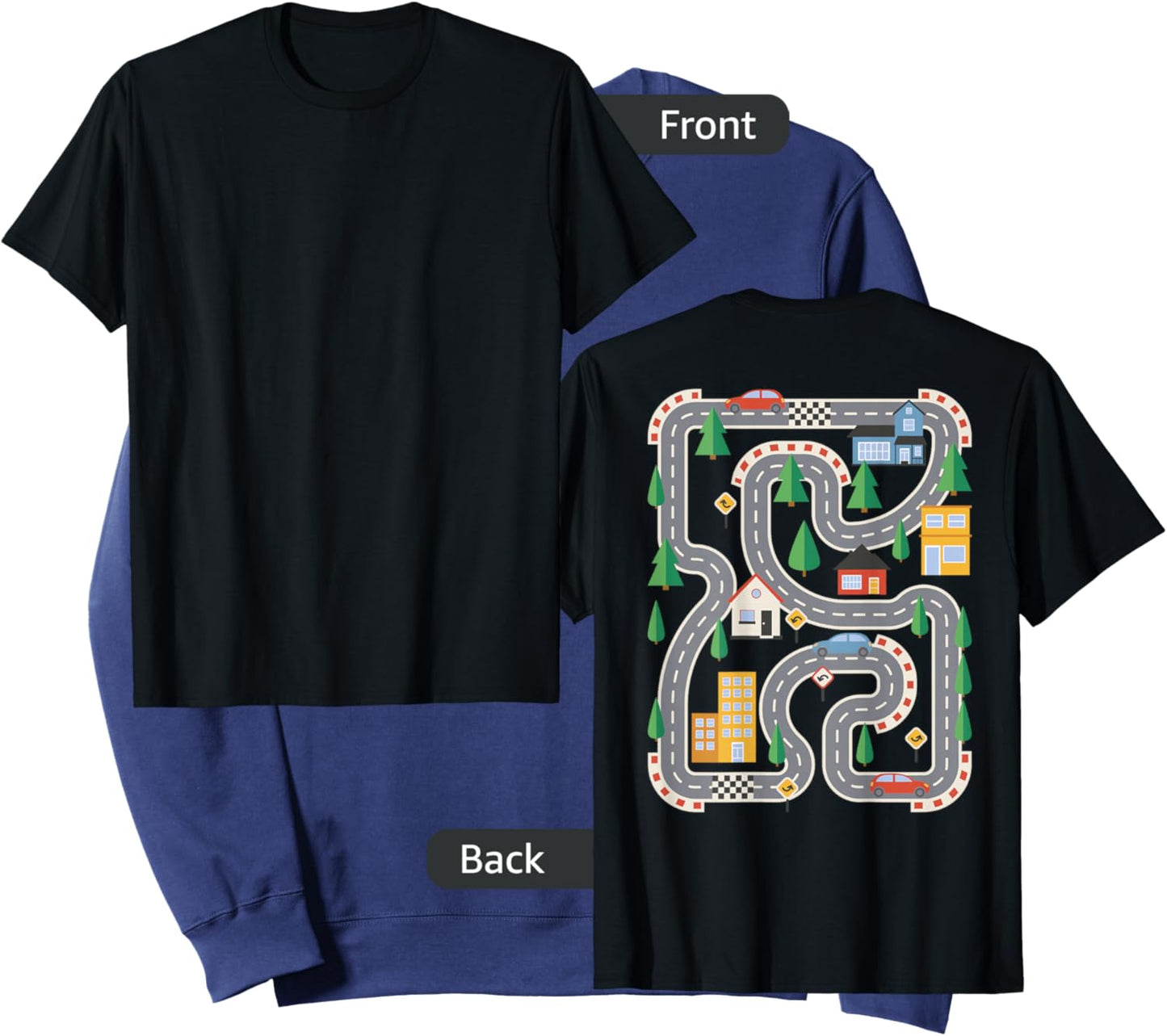 Cool Playmat Race Car Track On Back Dad Race car Mat Sweatshirt - Sweatshirt | Navy