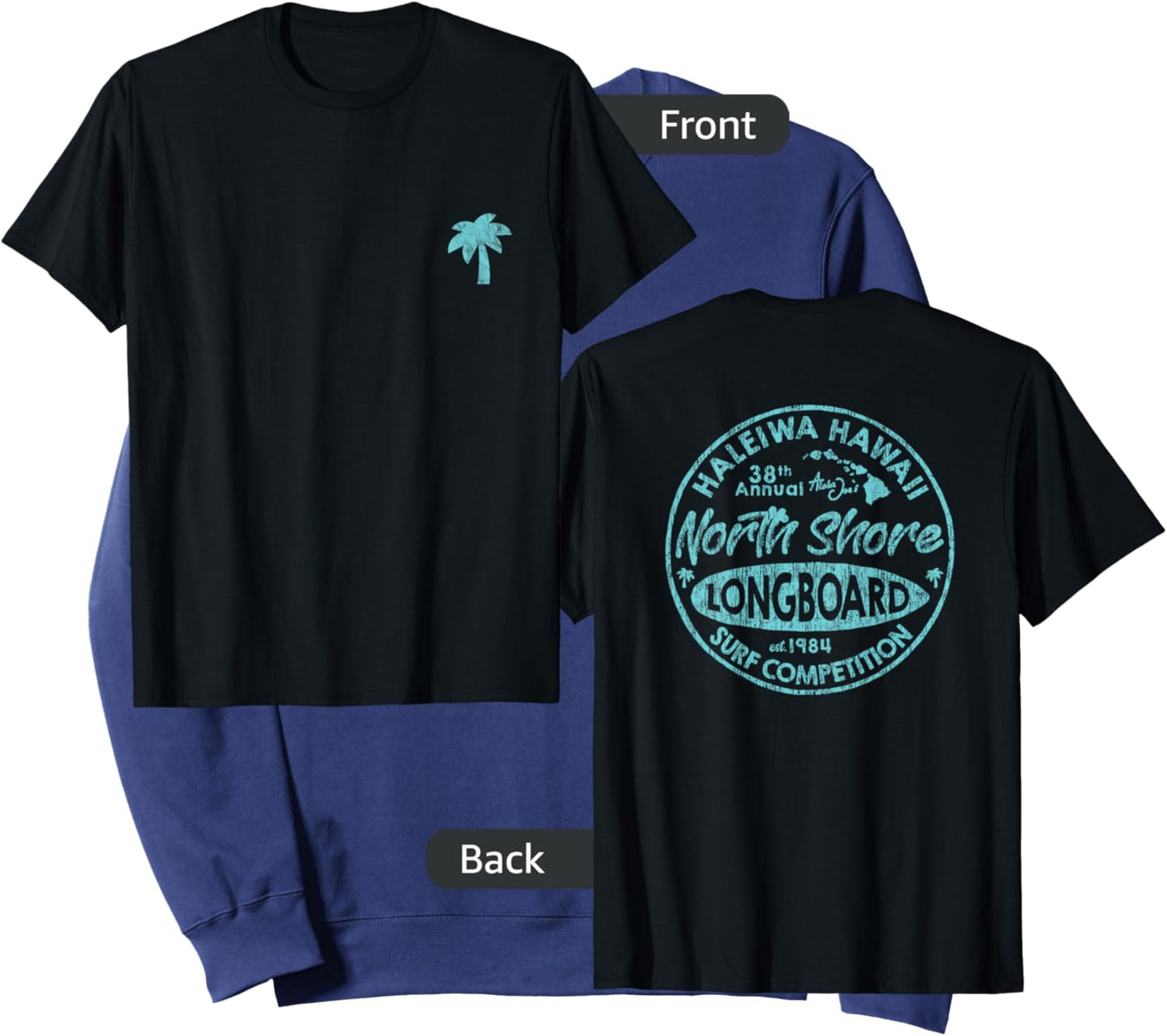 North Shore Haleiwa Hawaii Long Board Surf Vintage Style Sweatshirt - Sweatshirt | Navy