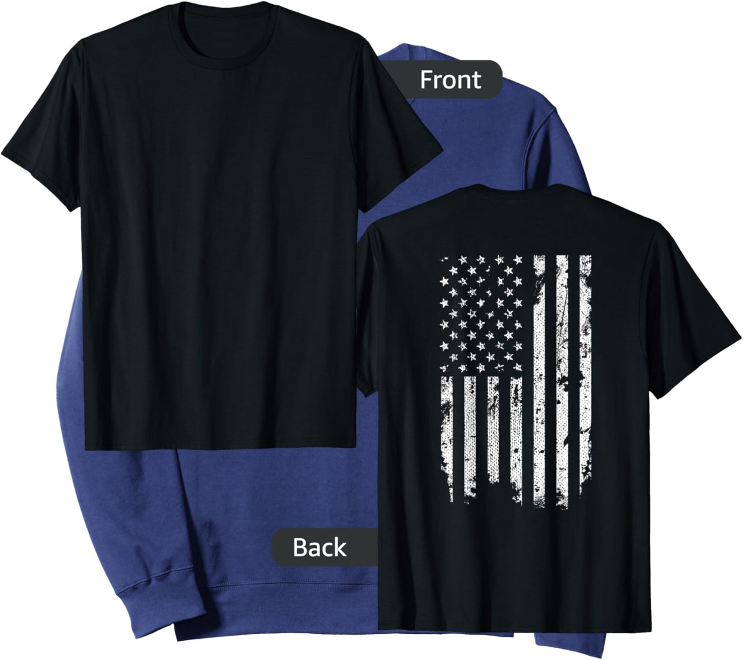 Vintage Distressed American Flag Sweatshirt - Sweatshirt | Navy