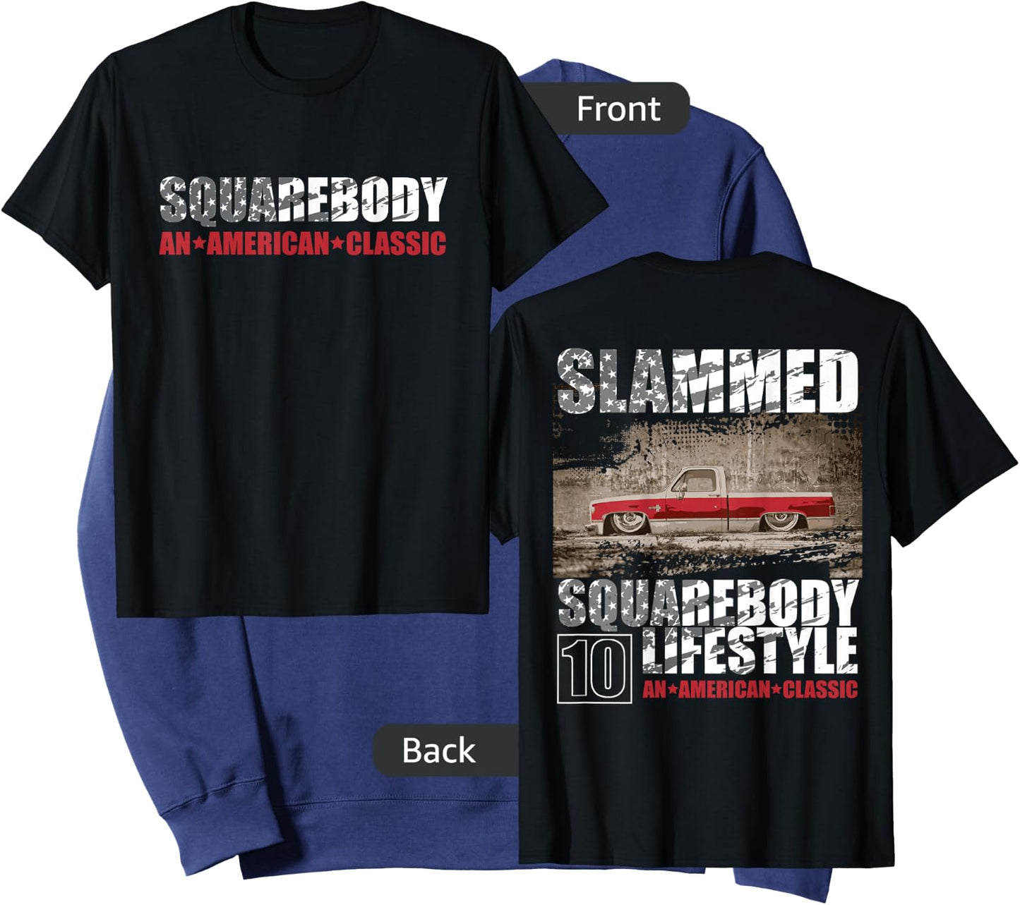Squarebody C10 SLAMMED, Square body Lifestyle, C10 Truck Sweatshirt - Sweatshirt | Navy