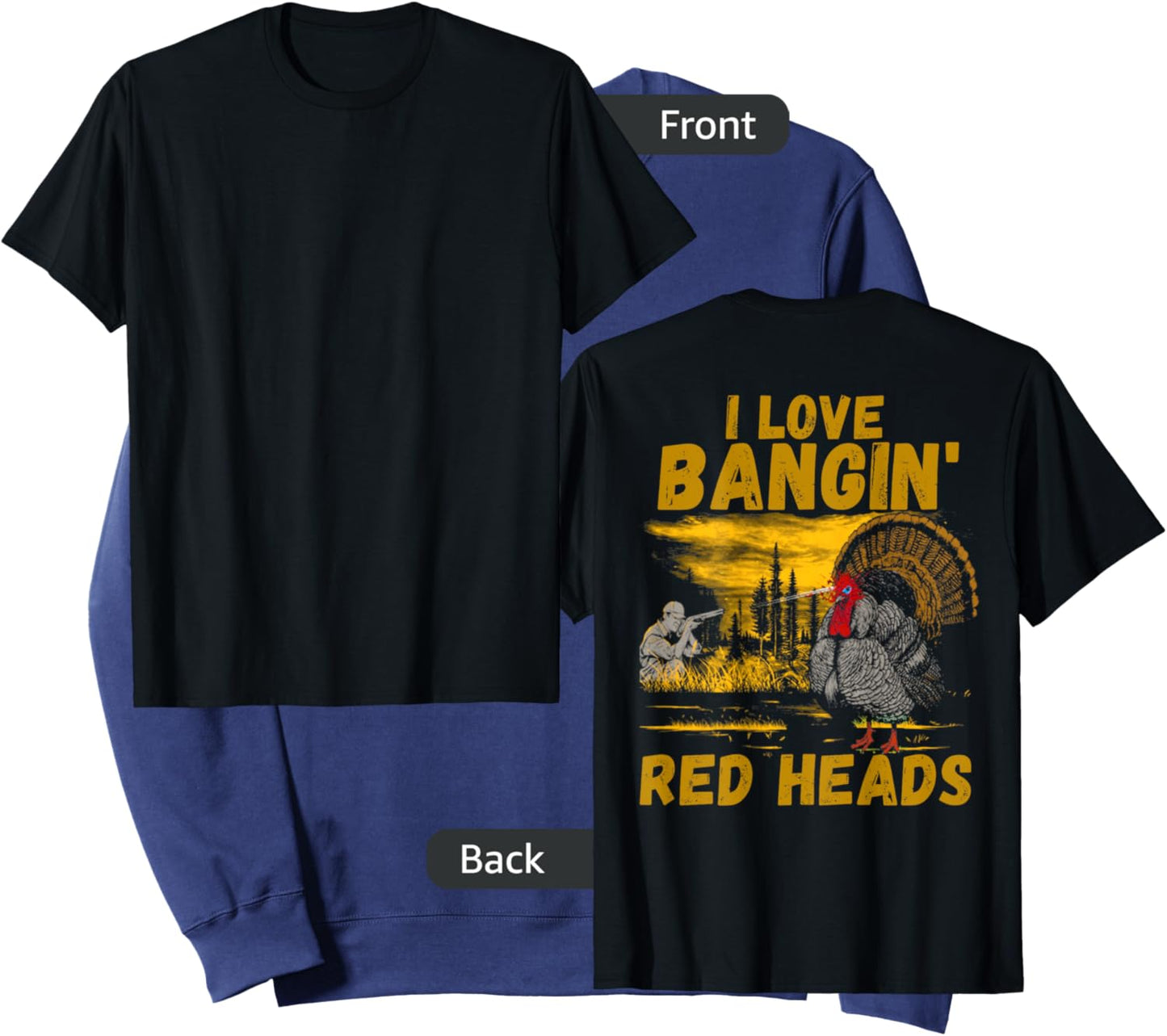 Red Heads Adult Humor Funny Turkey Hunting Sweatshirt - Sweatshirt | Navy