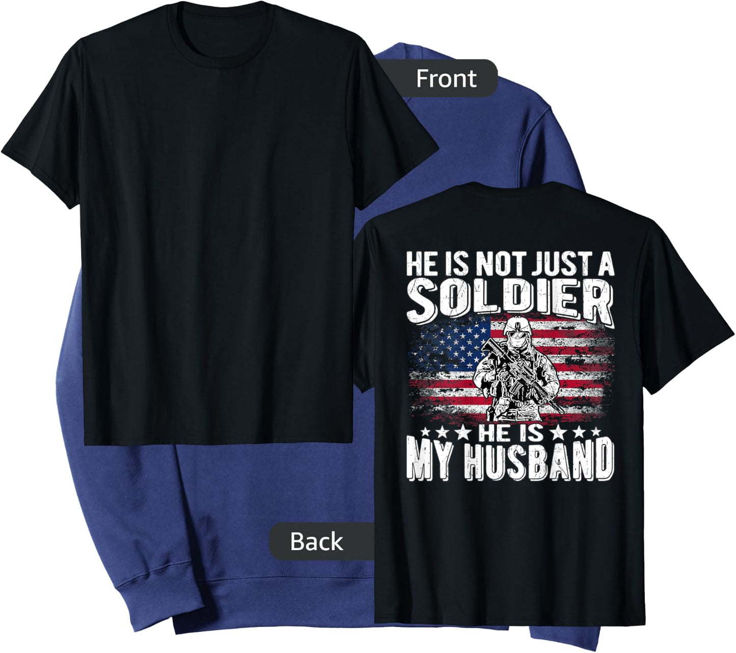 He Is Not Just A Soldier He Is My Husband - Proud Army Wife Sweatshirt - Sweatshirt | Navy