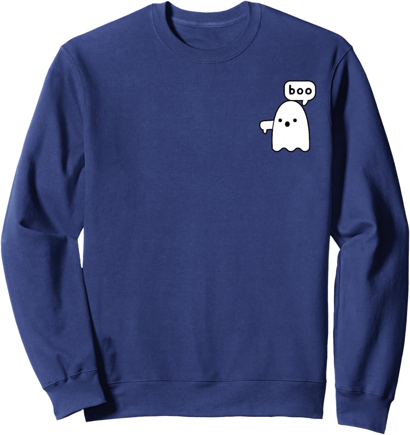 Thumbs Down Ghost Screaming Boo Disapproval Ghost halloween Sweatshirt - Sweatshirt | Navy