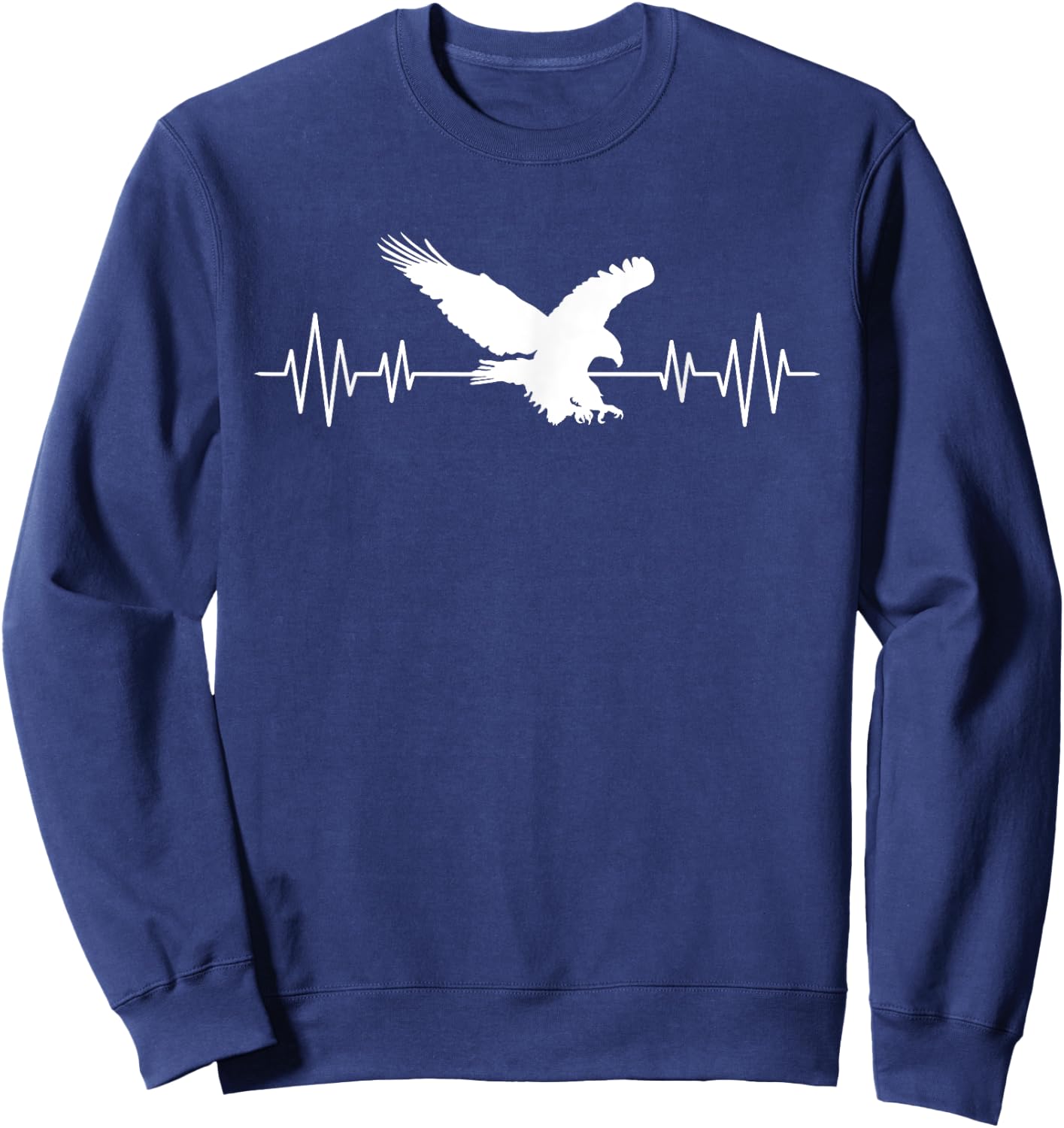 Great USA Eagle Heartbeat Funny American Bird Gift Men Women Sweatshirt - Sweatshirt | Navy