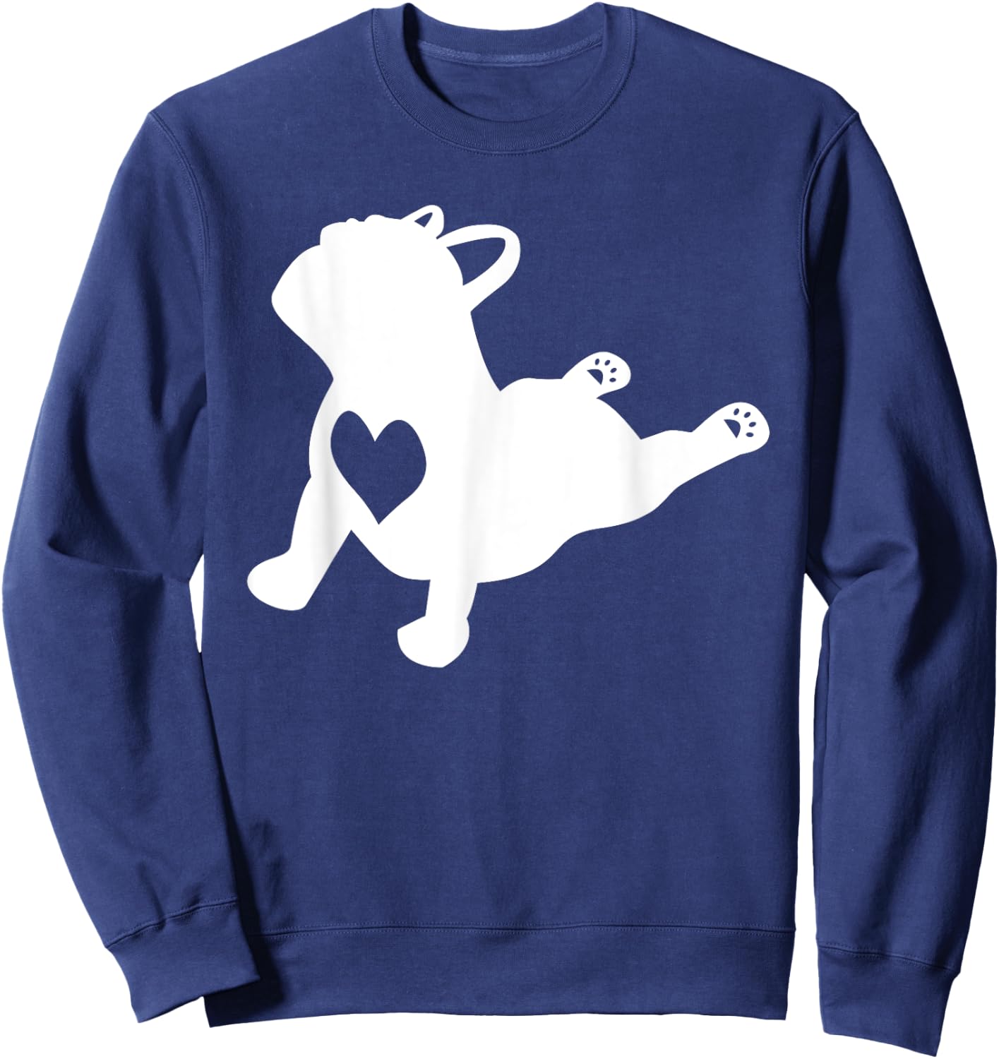 French bulldog yoga pose shirt with love heart frenchie gift Women Girls Kids Sweatshirt - Sweatshirt | Navy