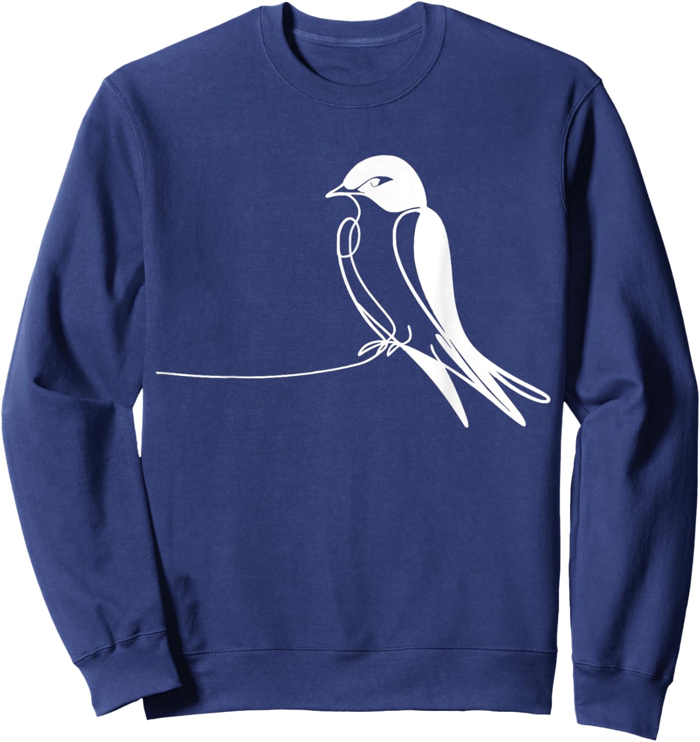 Line Art Bird & Ornithologist Purple Martin Sweatshirt - Sweatshirt | Navy