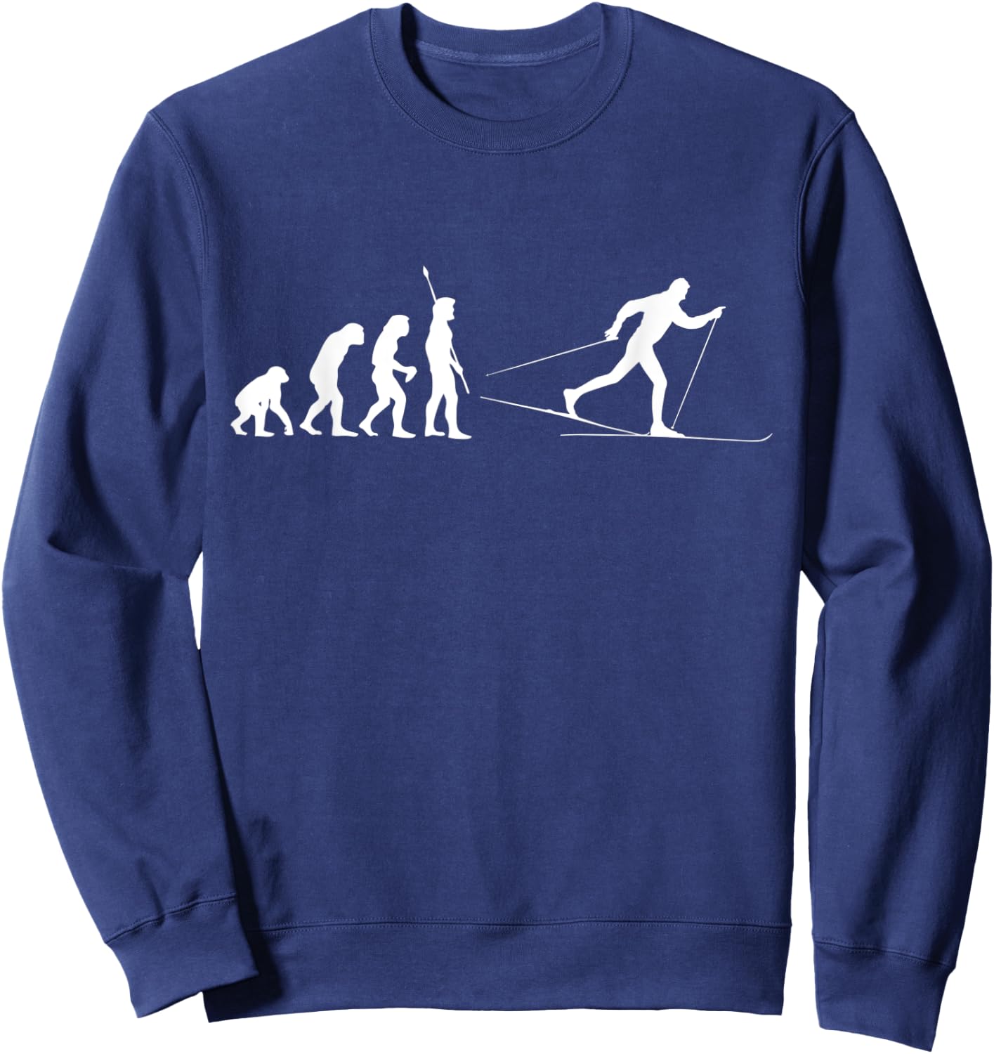 Evolution Cross-Country Skiing Nordic Winter Sports Gift Sweatshirt - Sweatshirt | Navy