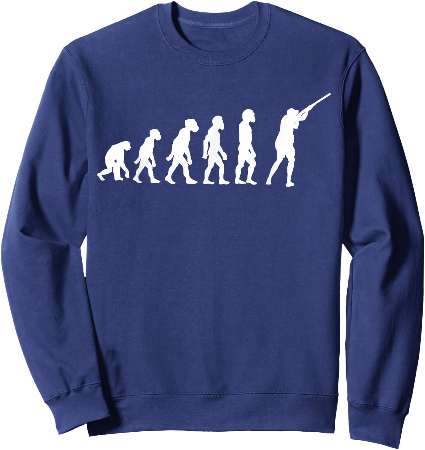 Funny Human Skeet Shooting Player Evolution Clay Shooter Sweatshirt - Sweatshirt | Navy