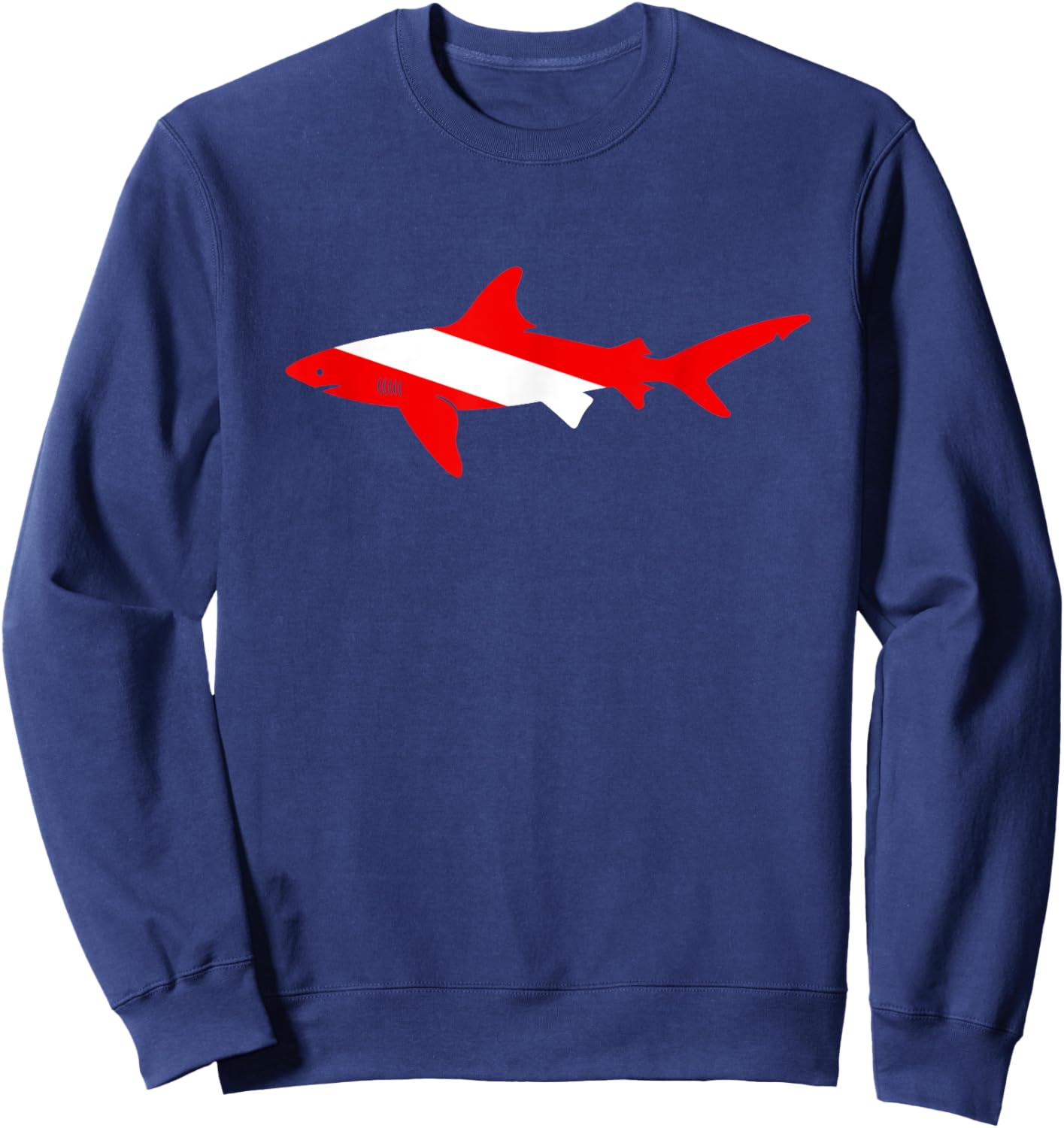 Dive Shark Diver Shirts Men Flag Scuba Diving Graphic Sweatshirt - Sweatshirt | Navy