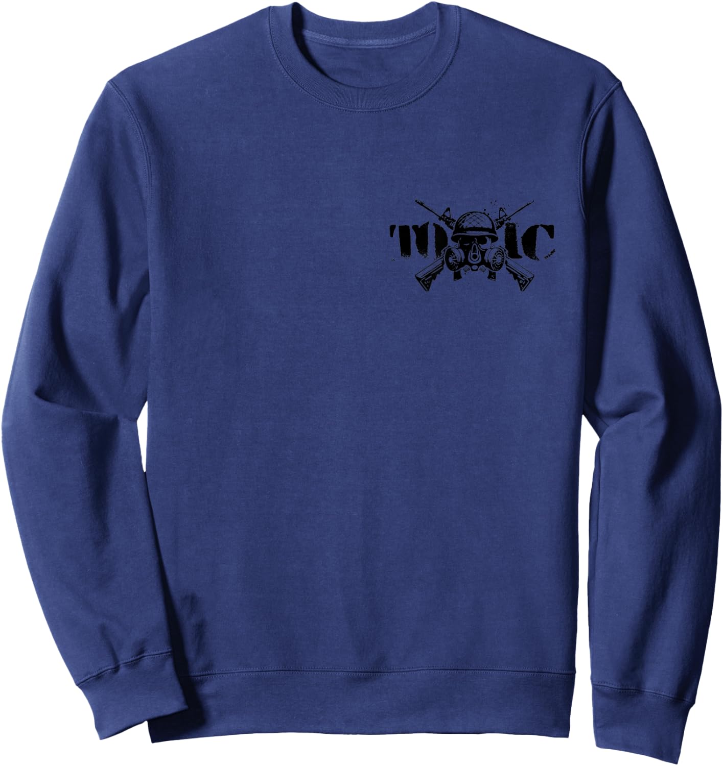 Toxic Crossed Rifles Army Helmet Skull Gas Mask Sweatshirt - Sweatshirt | Navy