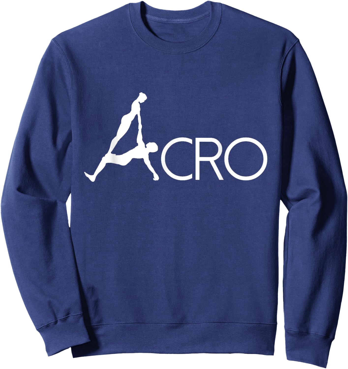 BoredKoalas Yoga Acro Dance Art White Outline Acrobat Gymnast Yoga Lover Gift Sweatshirt - Sweatshirt | Navy