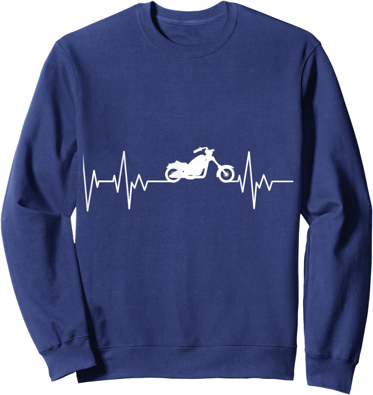 Chopper Motorcycle Biker Heartbeat Motorcyclist Biker Sweatshirt - Sweatshirt | Navy