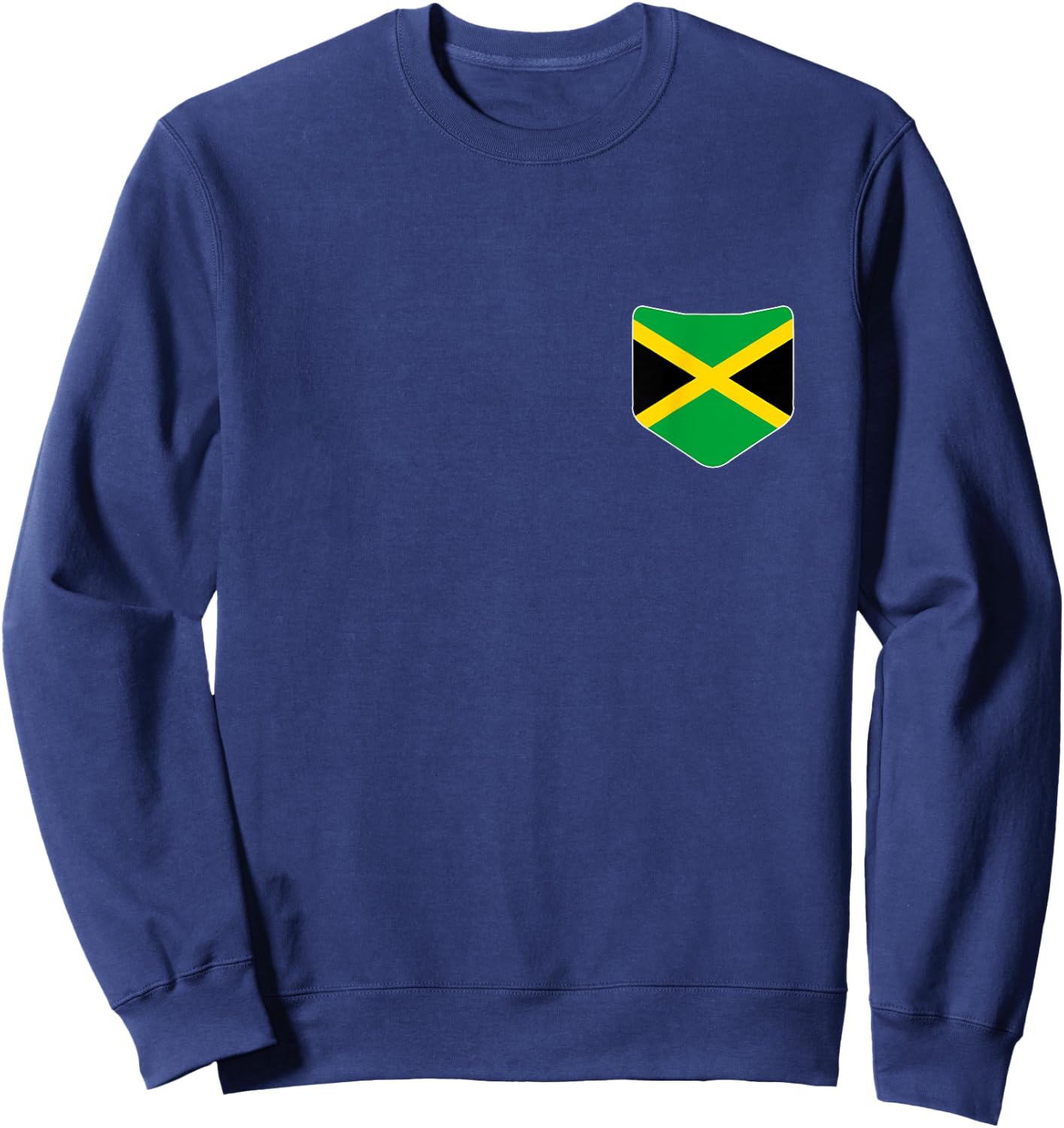 Jamaica Flag with Printed Jamaican Flag Pocket Sweatshirt - Sweatshirt | Navy