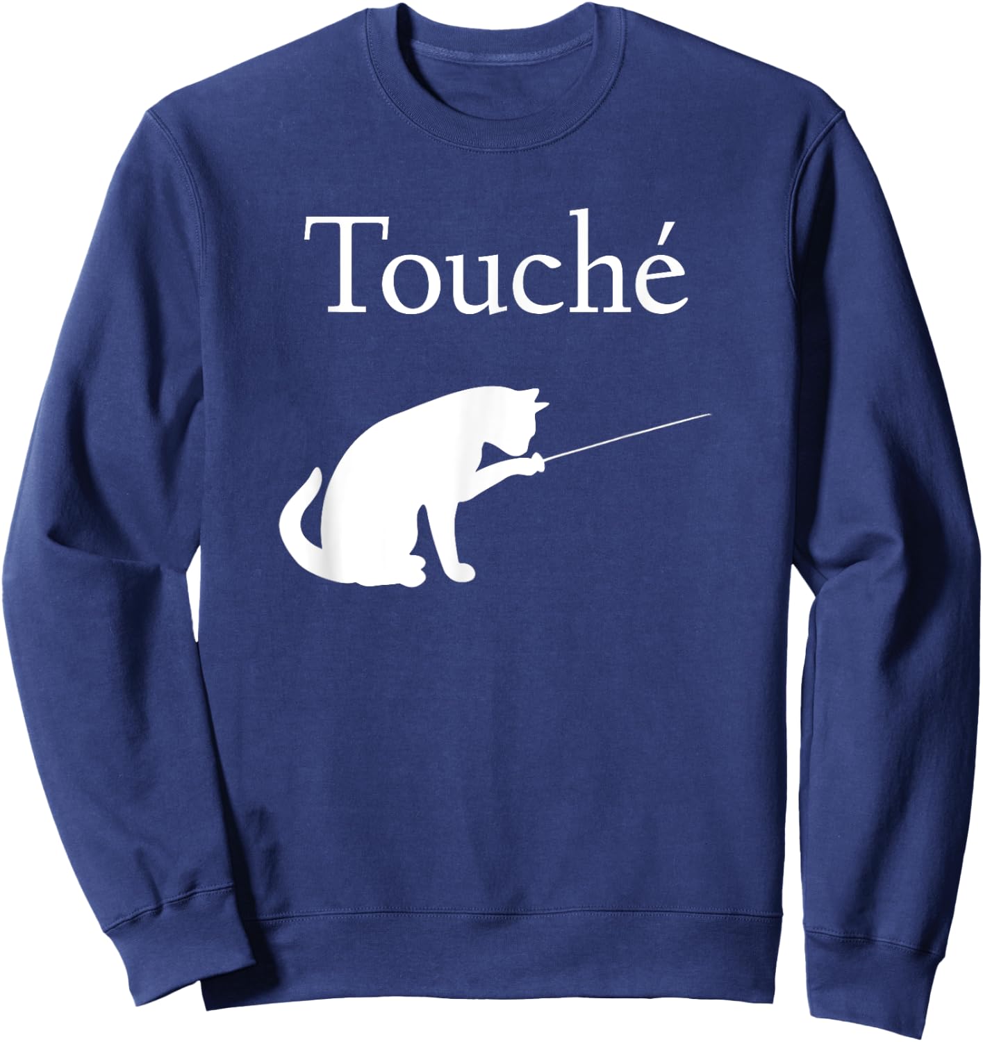 Touche Fencing Cat Sweatshirt - Sweatshirt | Navy