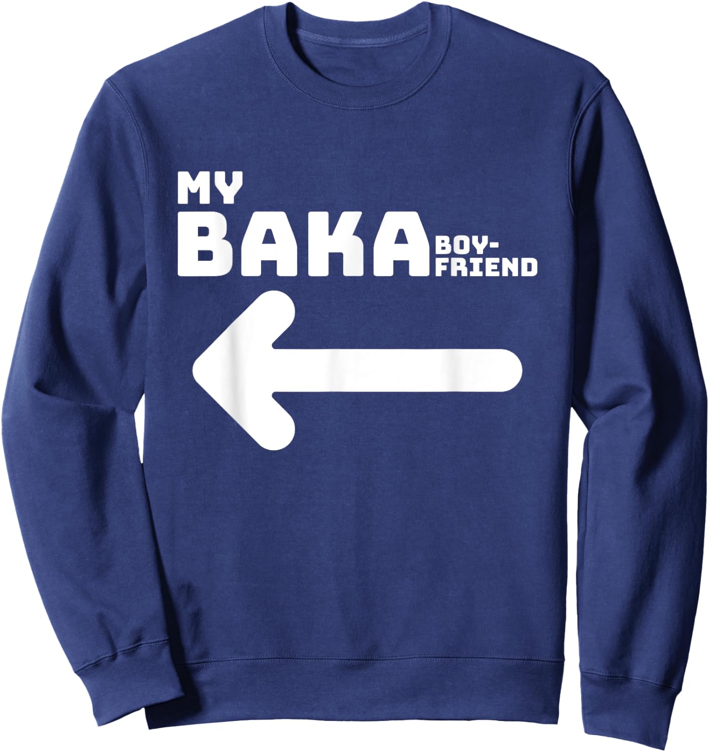 Funny Cute Anime Couple Matching Girlfriend Wear Gift Sweatshirt - Sweatshirt | Navy