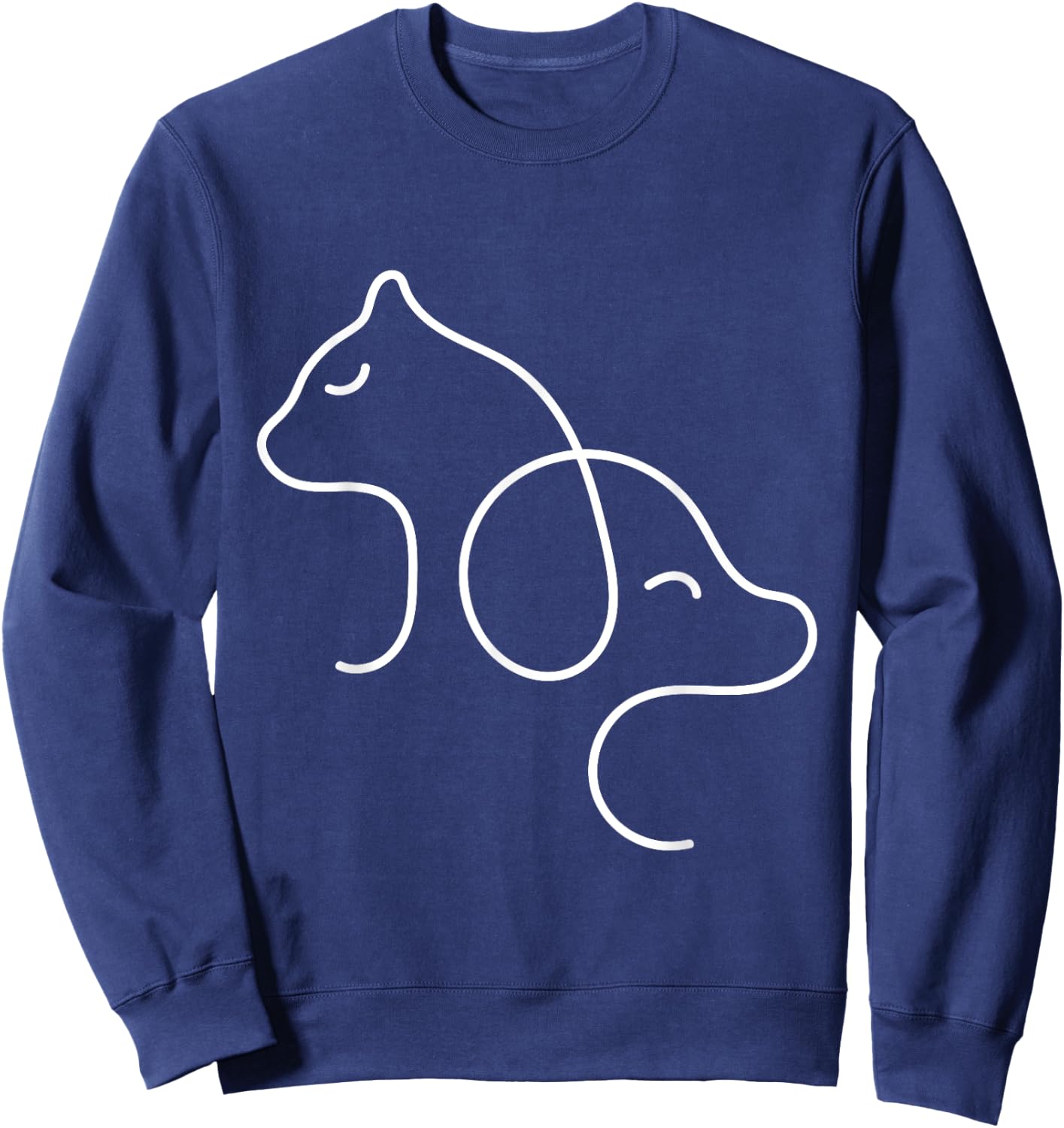Dog Puppy and Baby Cat Heart - Animal Dog & Cat Heart Men Women Kids Sweatshirt - Sweatshirt | Navy