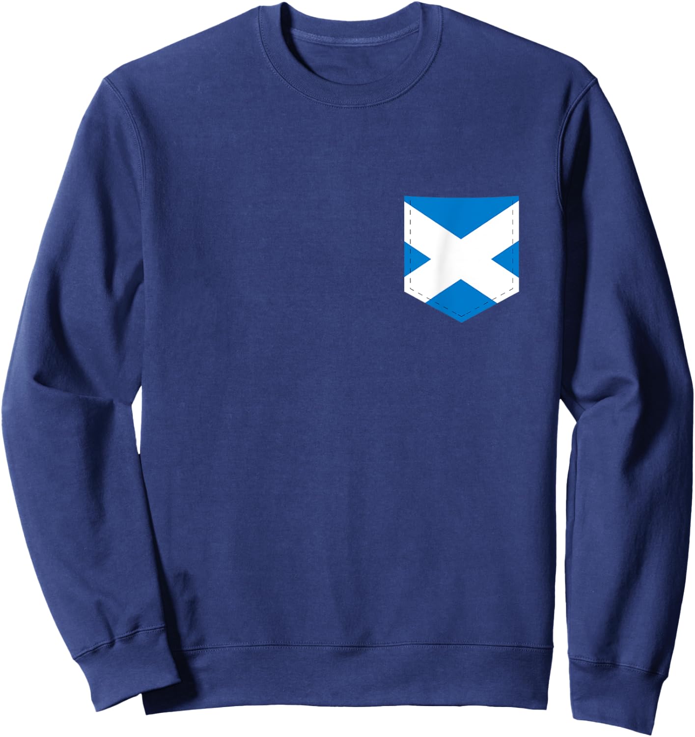 Scotland Flag with Printed Scot Flag Pocket Sweatshirt - Sweatshirt | Navy