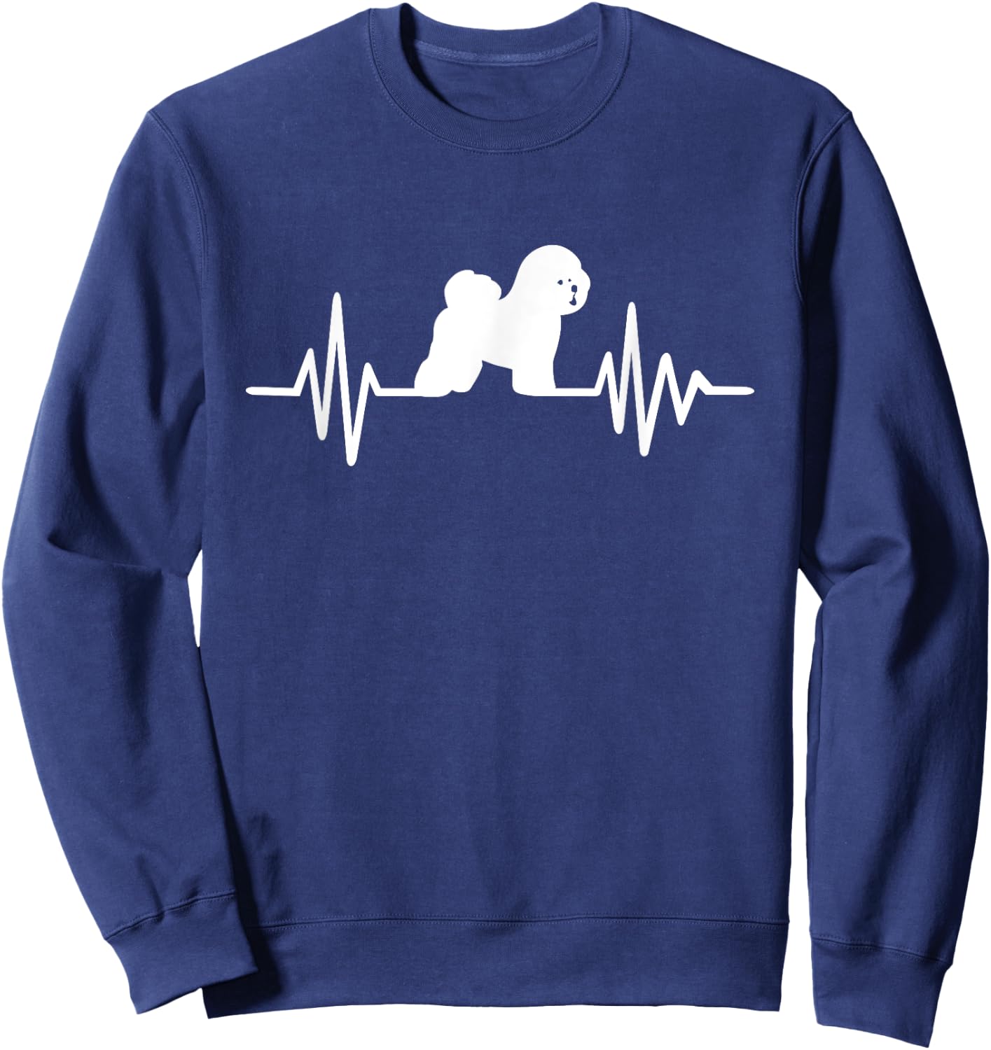 Heartbeat Bichon Frise Sweatshirt - Sweatshirt | Navy
