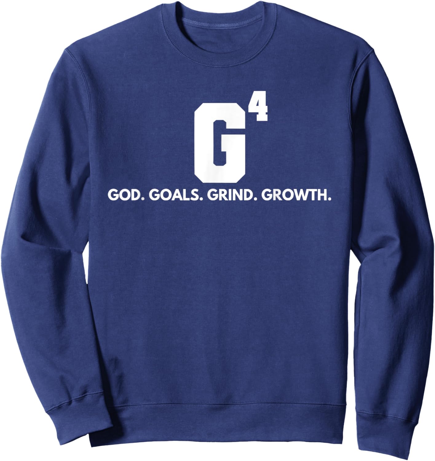 God Goals Grind Growth Sweatshirt - Sweatshirt | Navy