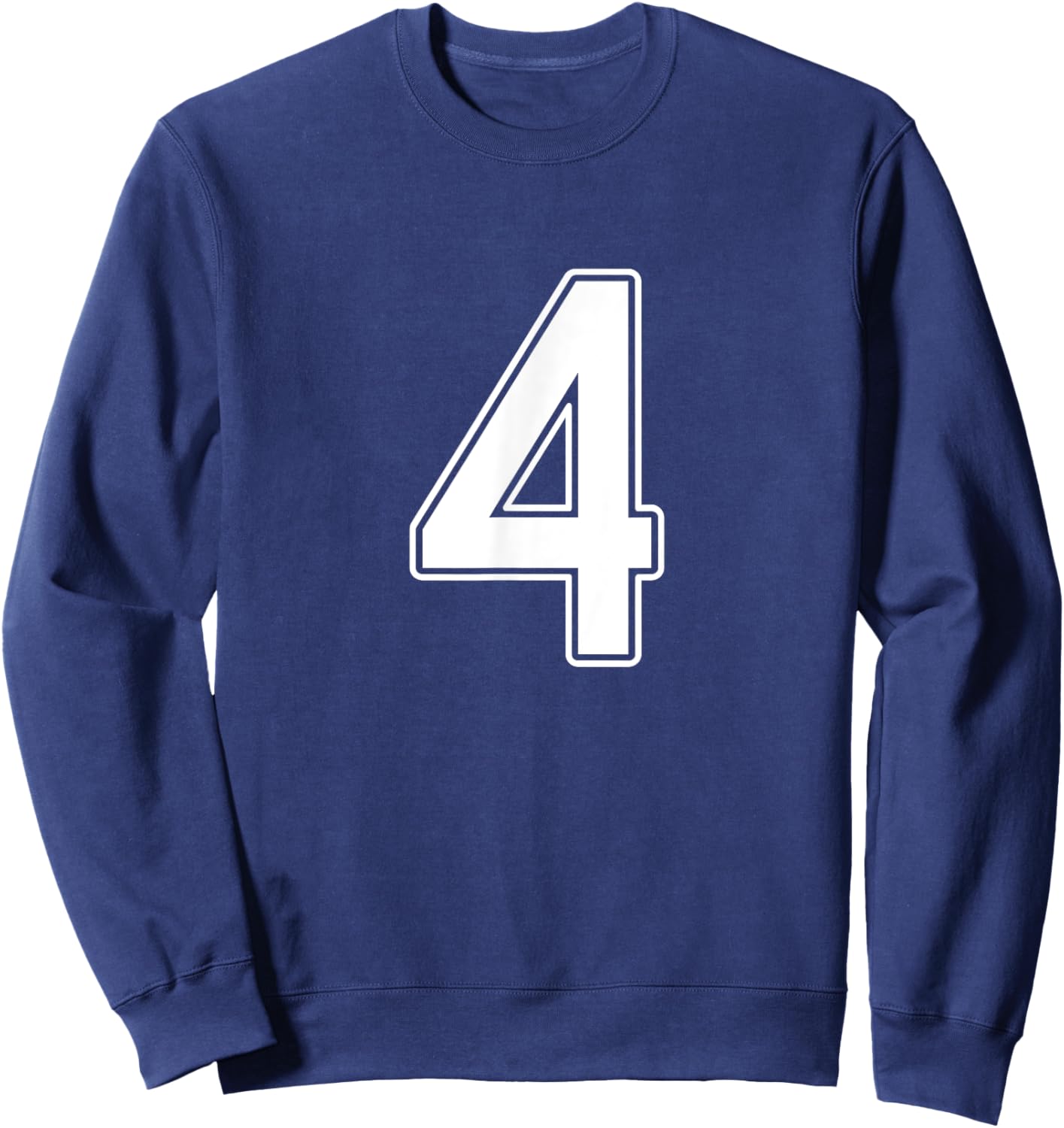 Number #4 White Sport Number Sweatshirt - Sweatshirt | Navy