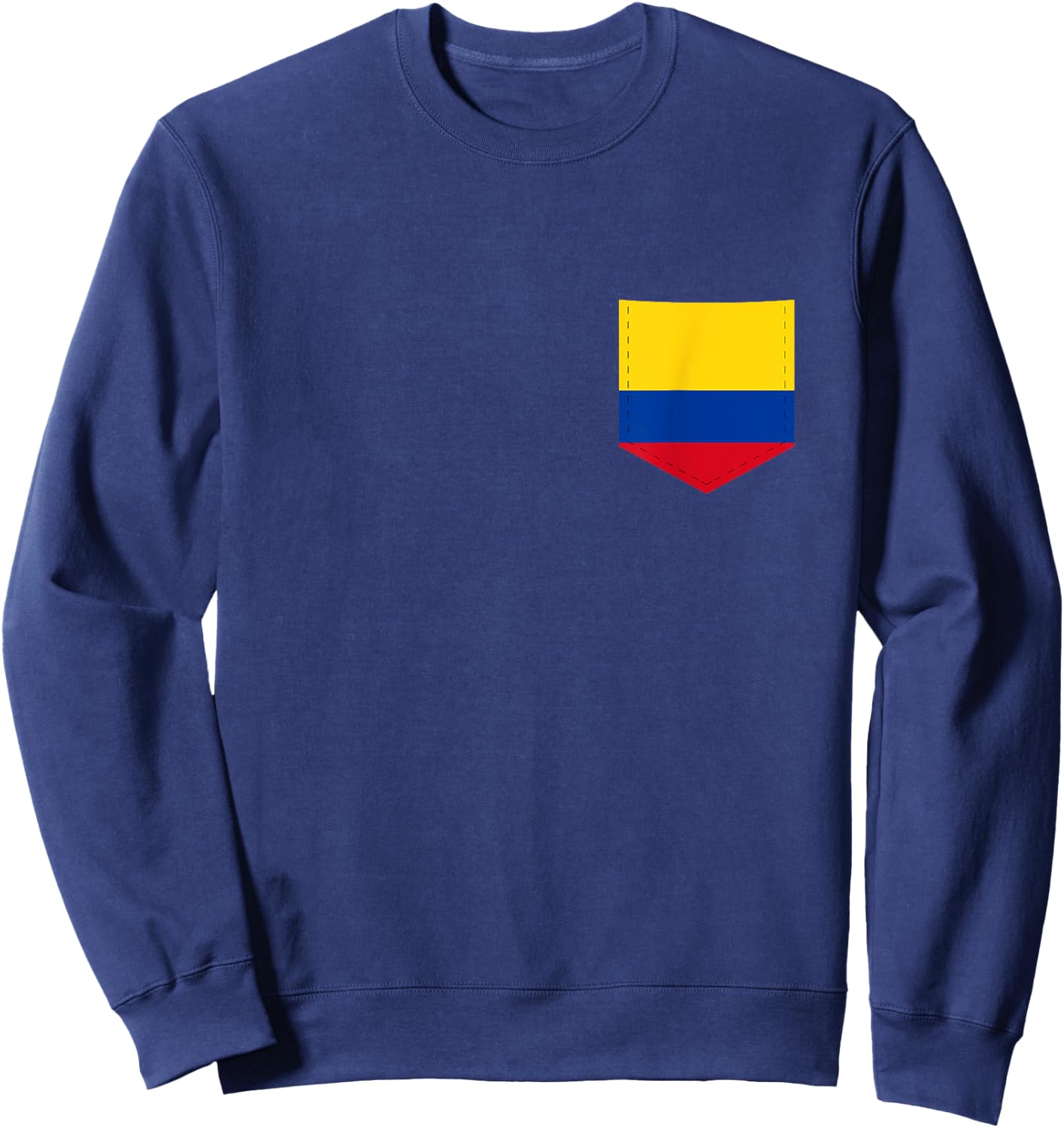 Colombia Flag with Printed Colombian Flag Pocket Sweatshirt - Sweatshirt | Navy