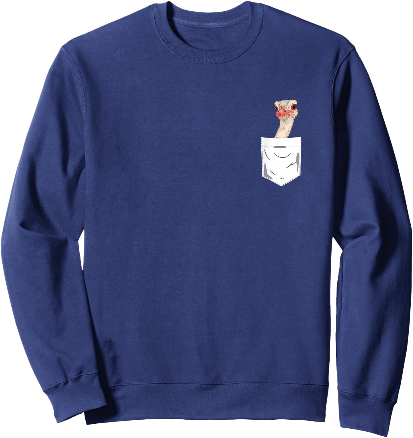 Ostrich Bird in the Pocket Funny Ostrich Sweatshirt - Sweatshirt | Navy