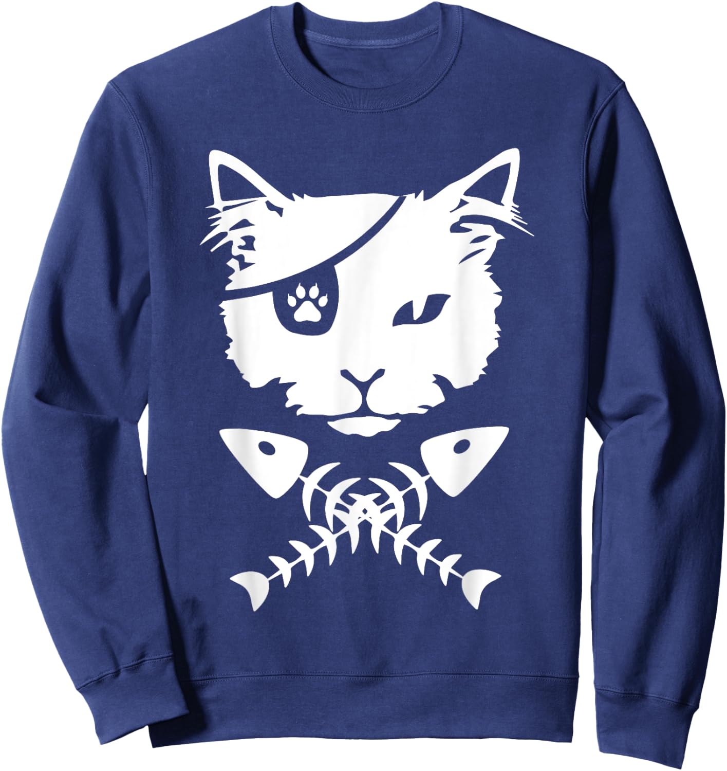 Cute pirate cat funny Sweatshirt - Sweatshirt | Navy