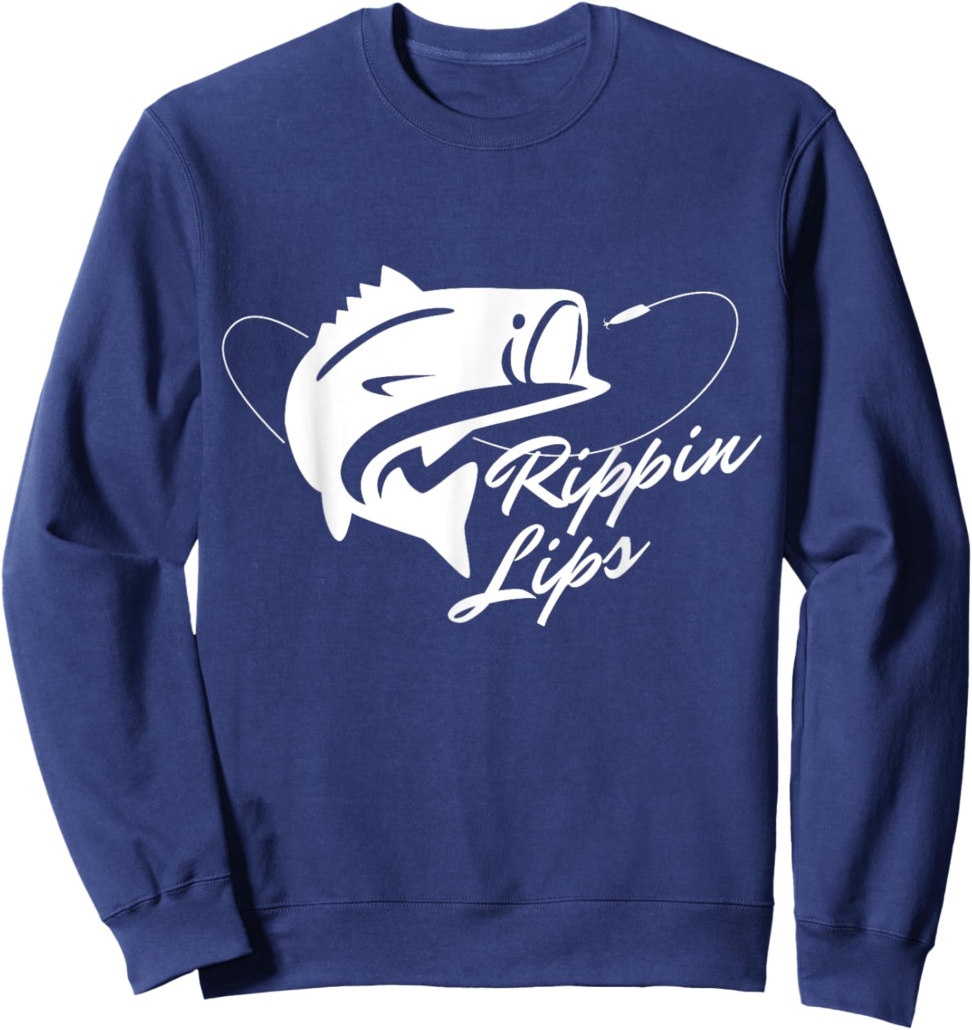 Bass Fishing Rippin' Lips Sweatshirt - Sweatshirt | Navy