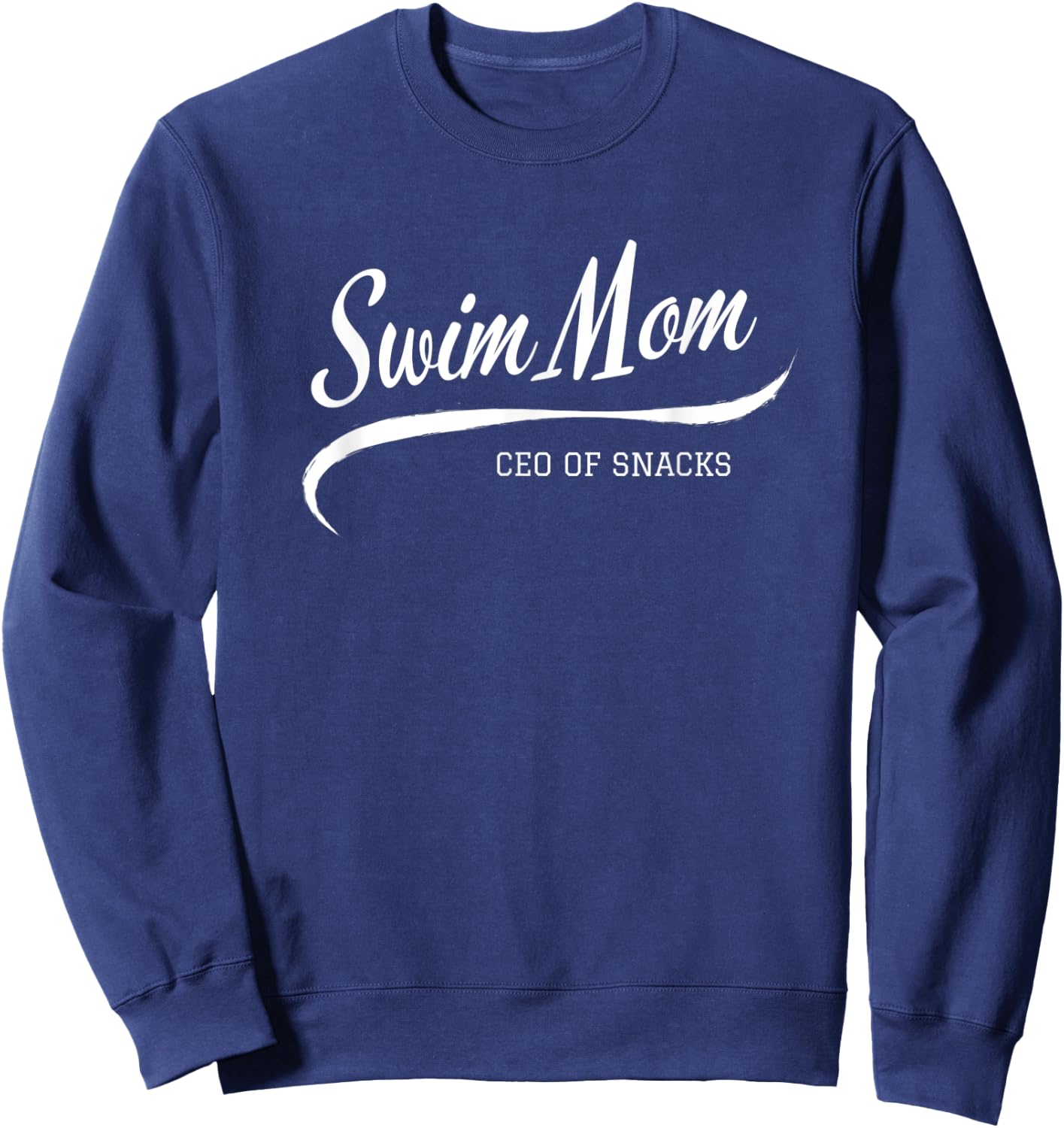 Women’s Swim Team Mom Proud Swim Mama Game Day Snack Mom Sweatshirt - Sweatshirt | Navy