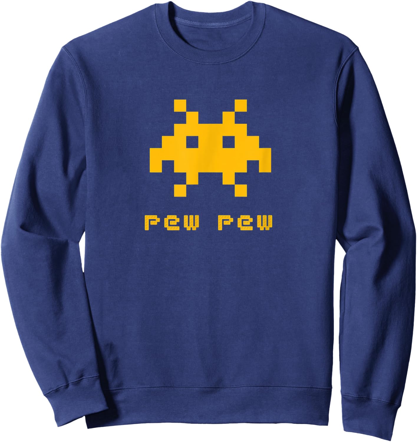 Space Alien Invaders 8-bit Retro UFO Video Gamer Sweatshirt - Sweatshirt | Navy