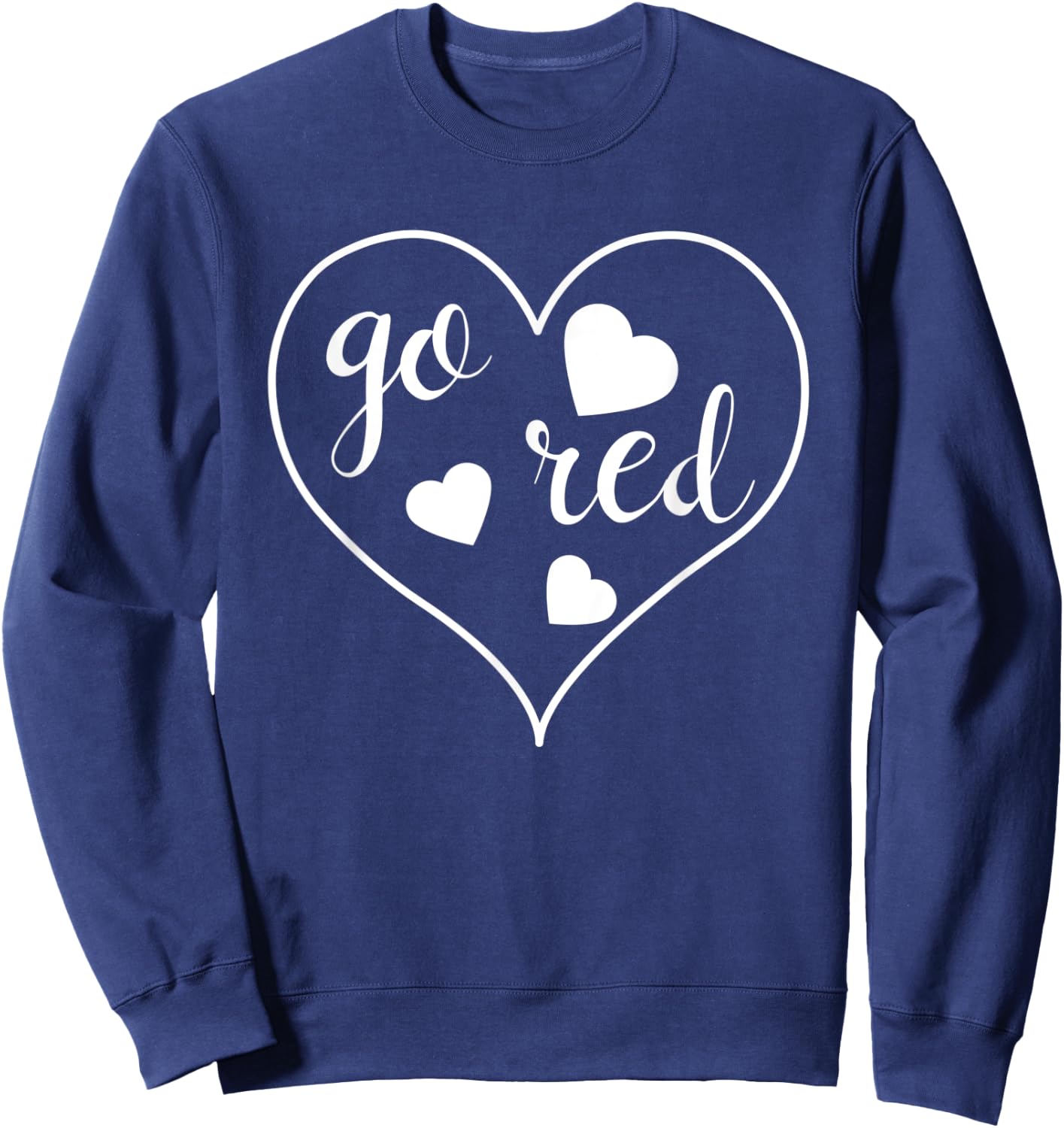 Go Red Heart Disease Awareness Gifts Men Kids Boys Sweatshirt - Sweatshirt | Navy