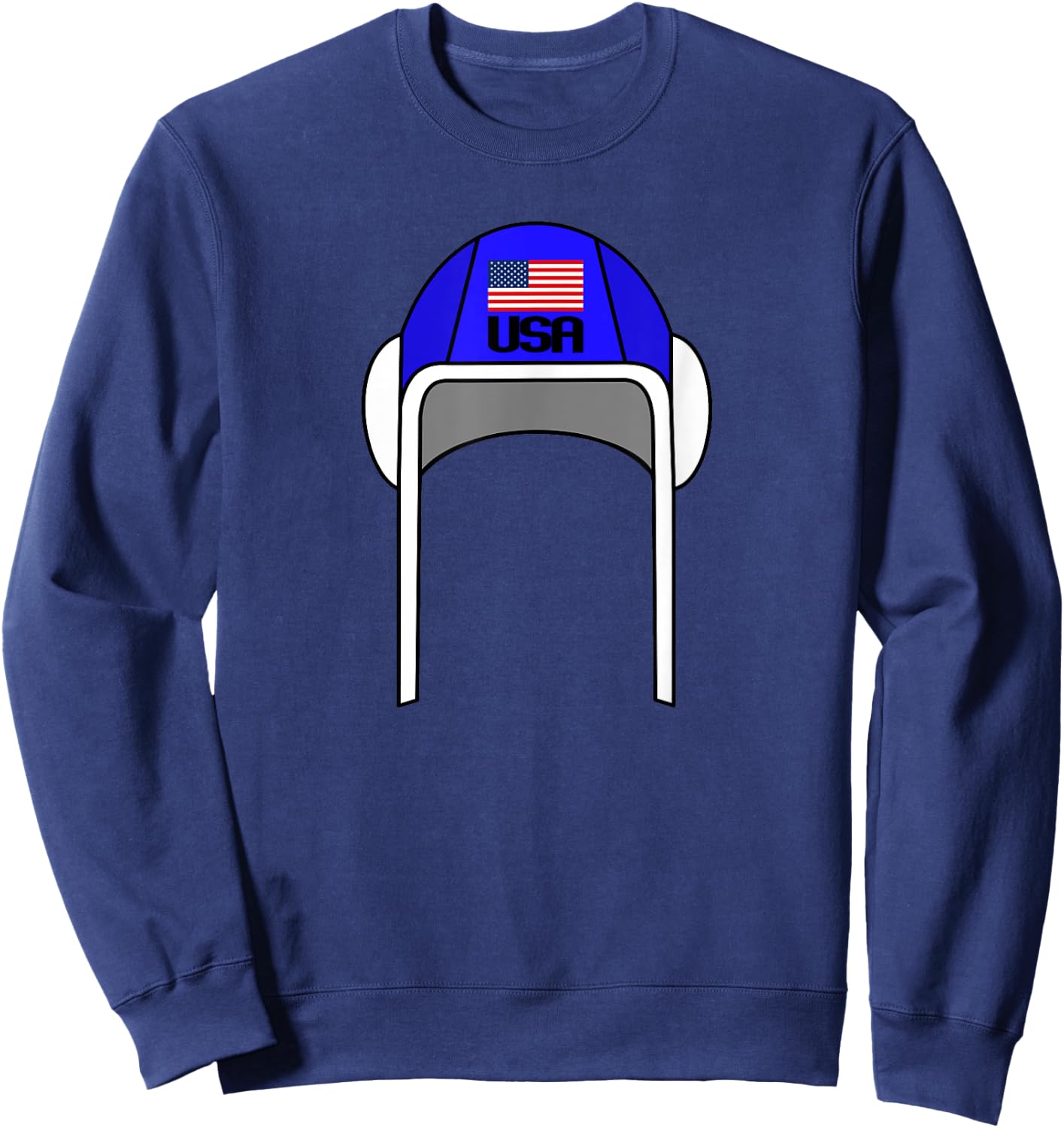 Water Polo Cap with USA Flag | Gift Player and Trainer Sweatshirt - Sweatshirt | Navy