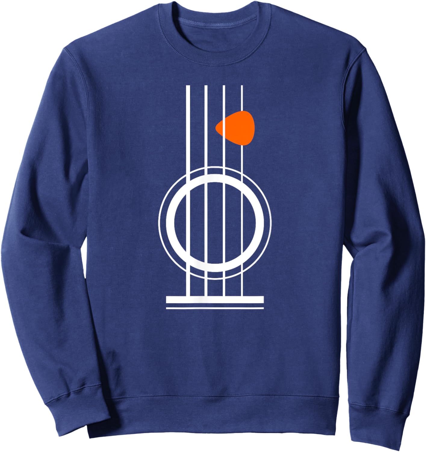 4 Strings & Pick / Plectrum - Bass Guitar Player or Bassist Sweatshirt - Sweatshirt | Navy