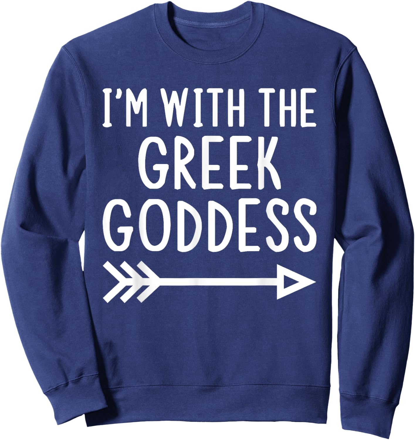 I'm With The Greek Goddess Funny Matching Halloween Costume Sweatshirt - Sweatshirt | Navy