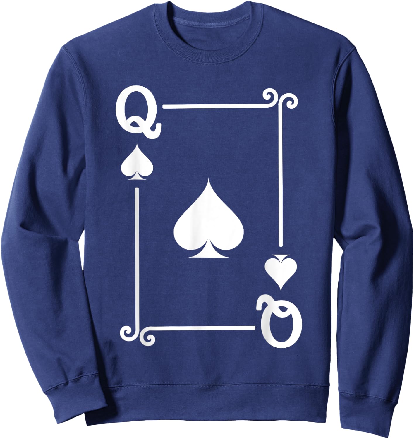 Playing Cards Costume - Queen Spades Card - Queen Card Sweatshirt - Sweatshirt | Navy