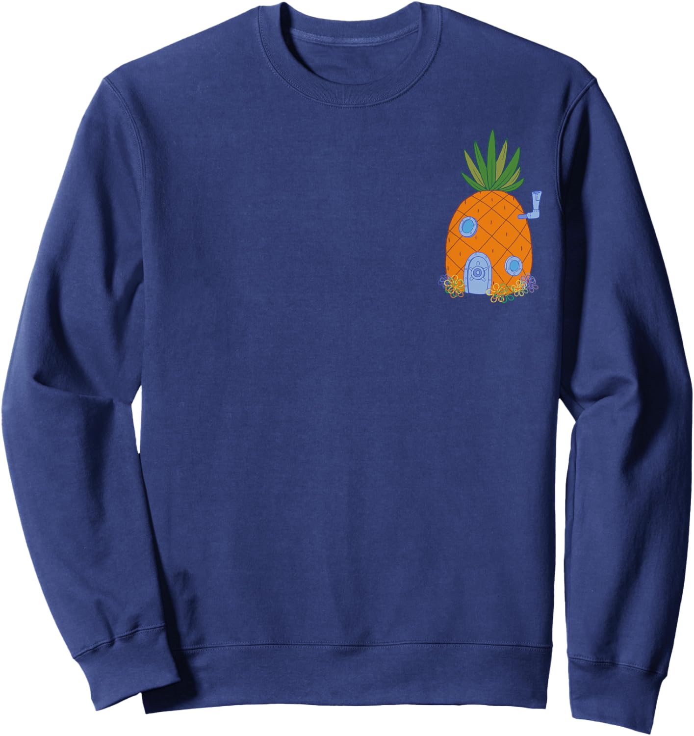 SpongeBob SquarePants Pineapple House Pocket Logo Sweatshirt - Sweatshirt | Navy