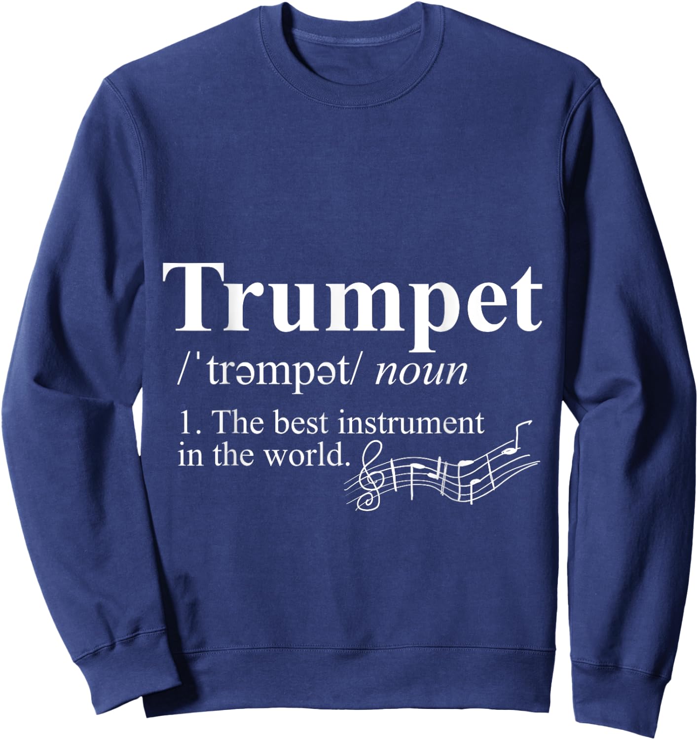 Musical Instrument Marching Band Jazz Trumpet Sweatshirt - Sweatshirt | Navy