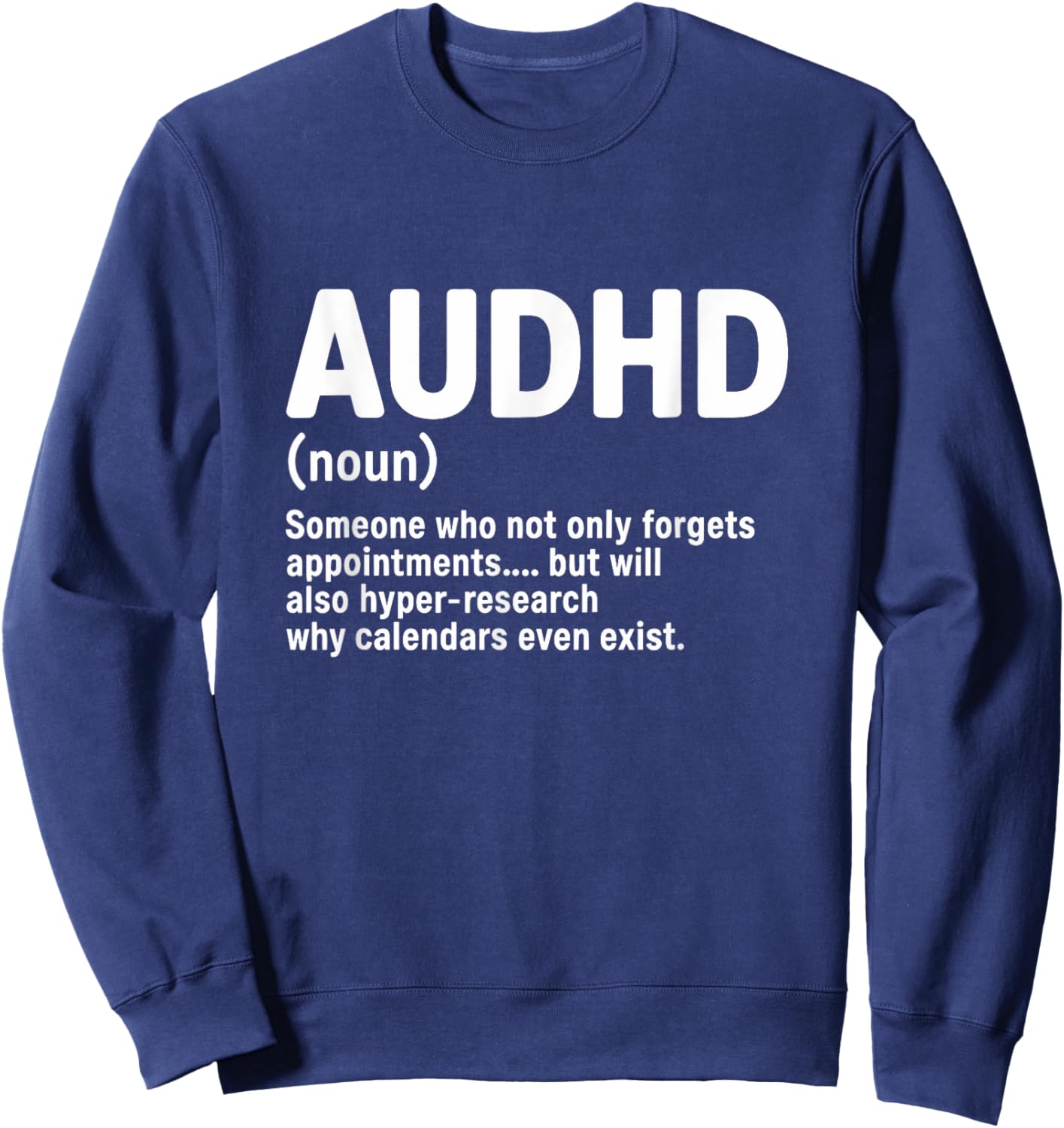 Autism Awareness Neurodivergent AuDHDH Name Sweatshirt - Sweatshirt | Navy