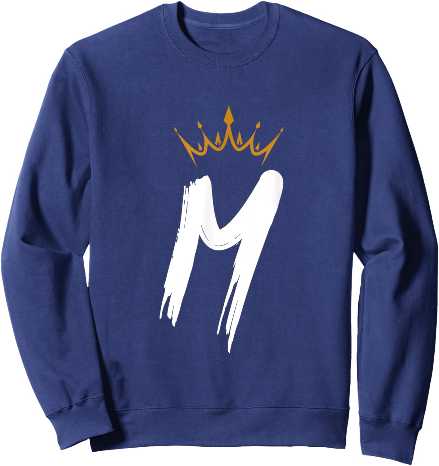 Queen King Letter M - Favorite Letter With Crown Alphabet Sweatshirt - Sweatshirt | Navy